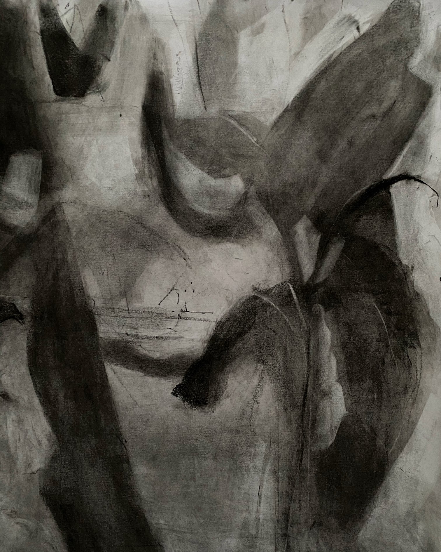 Untitled, 2020, charcoal on paper, 4 x 5 ft