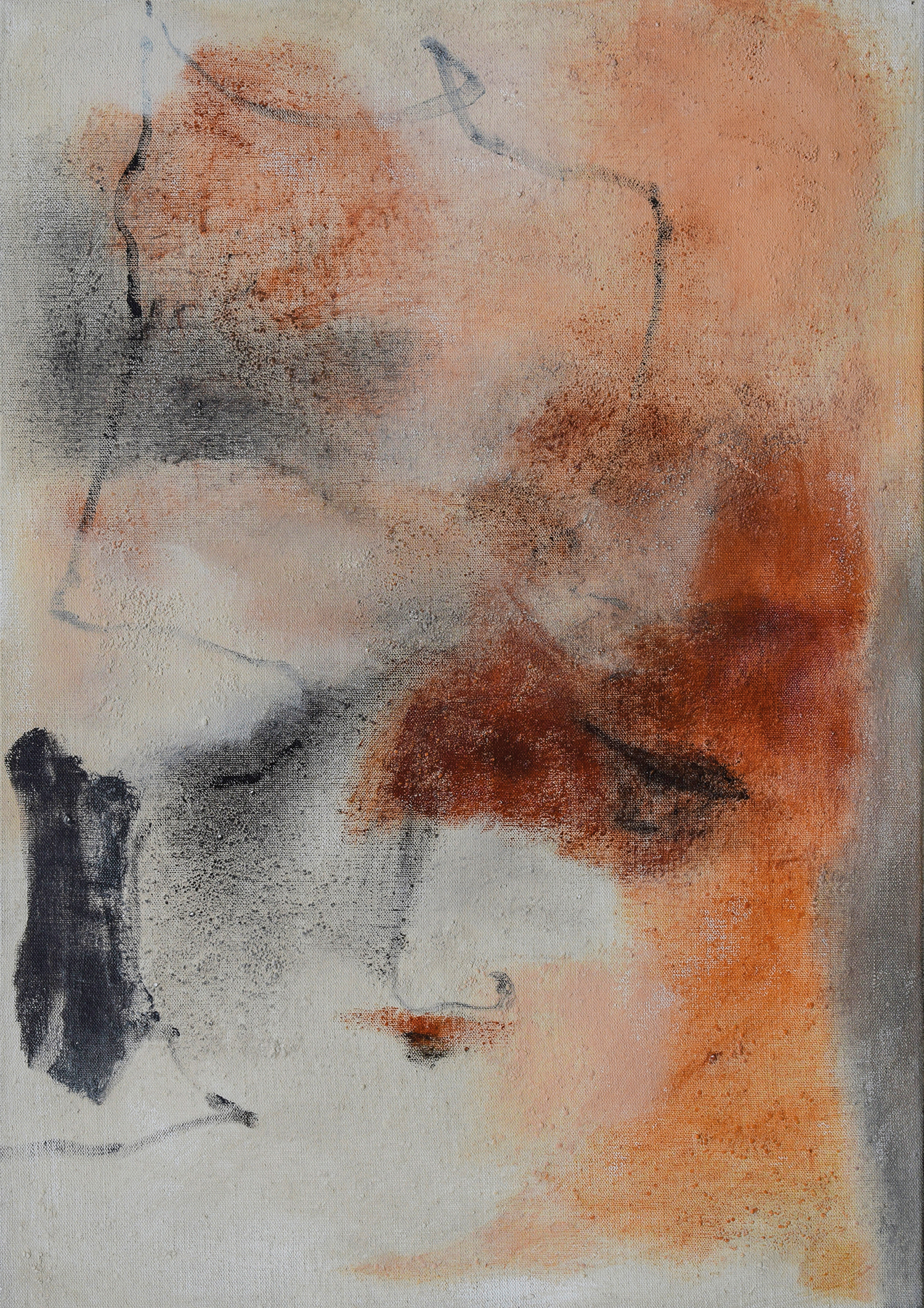 Queen II – 2017, Acryl, Champagnerkreide und Tinte auf Leinwand, 80 x 55 cm