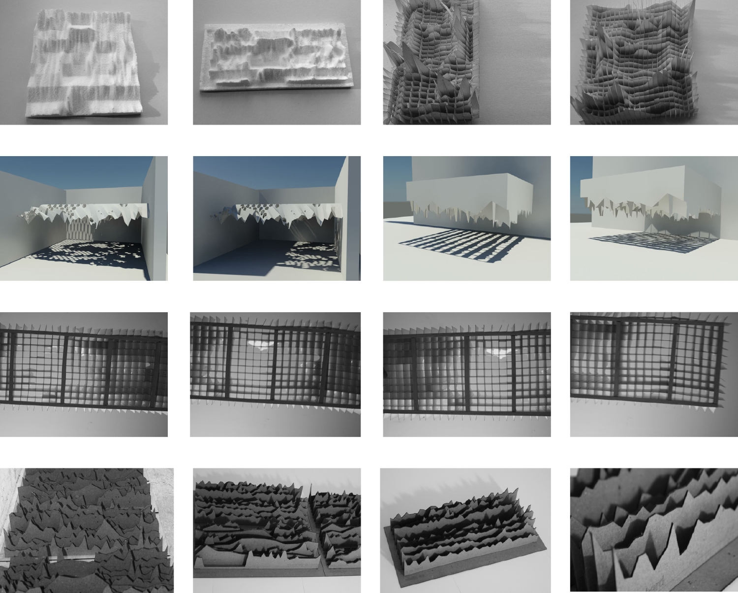 Spatial and materials study of data fields. The individual data points and graphs when combined produce spatial qualities and effects