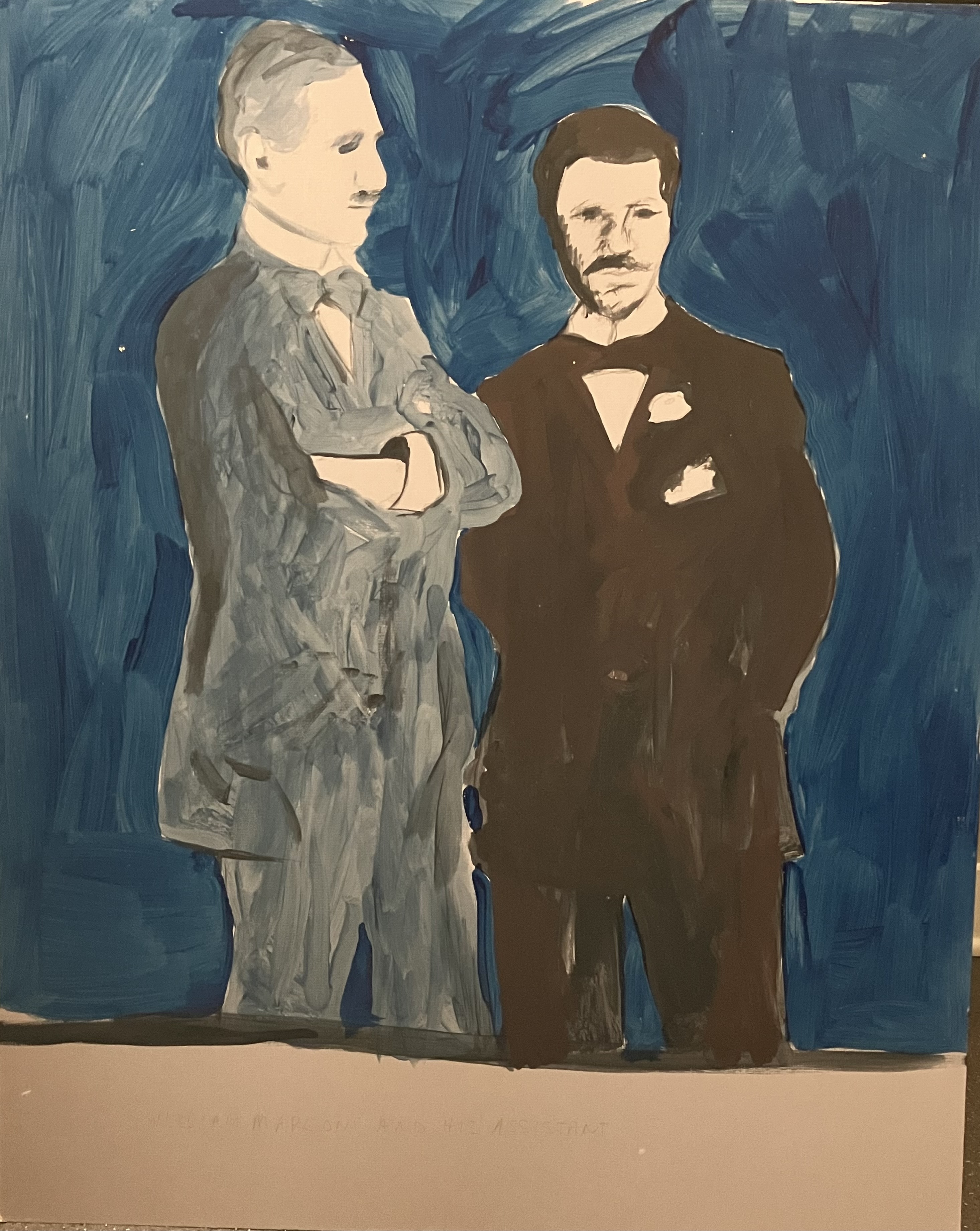 Gugliermo Marconi and Mr. Bullocke.1983. Acrylic on Board 30X42"