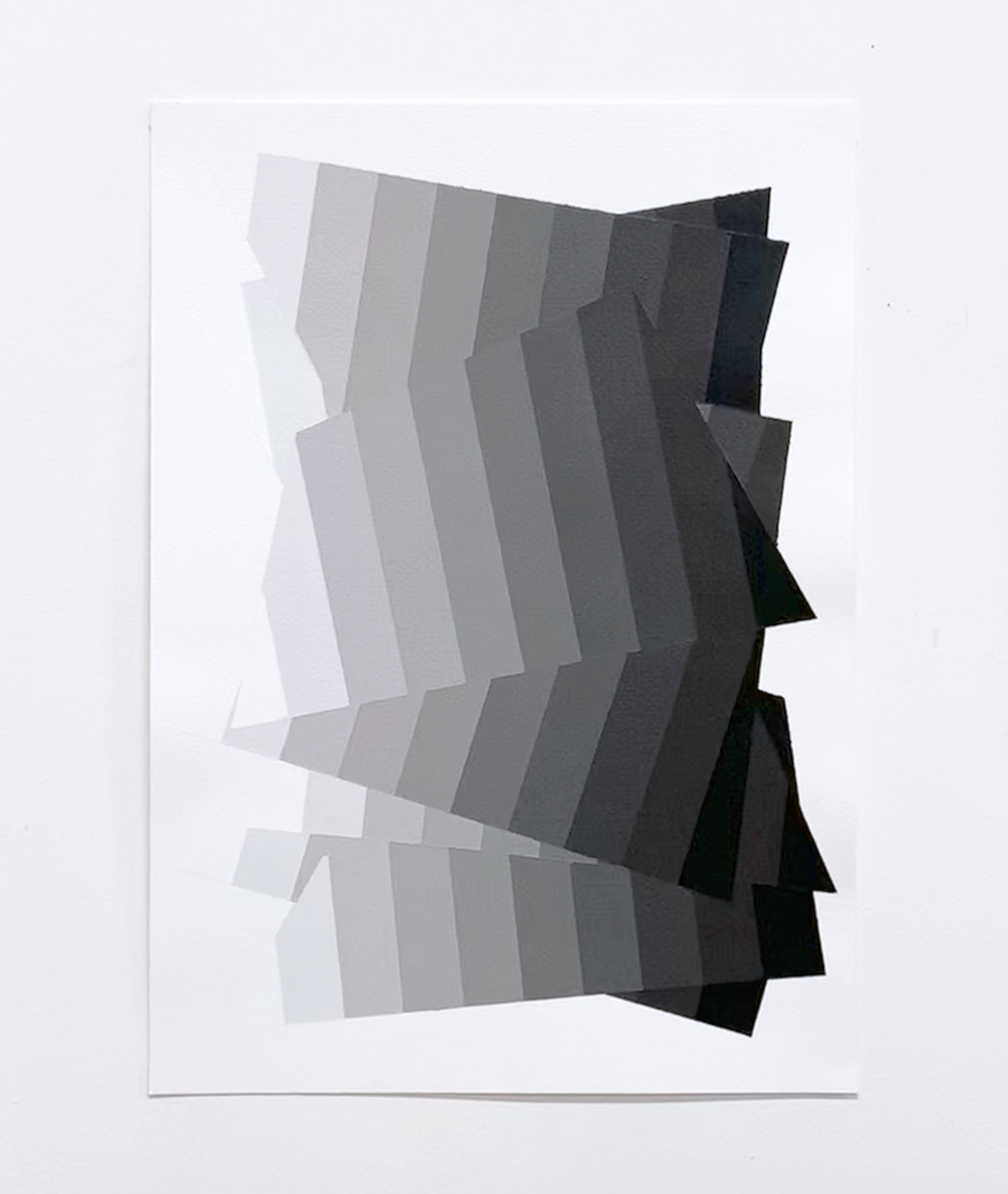 Machbands Study XVIII, 50cm x 35cm, acrylic on paper, 2021