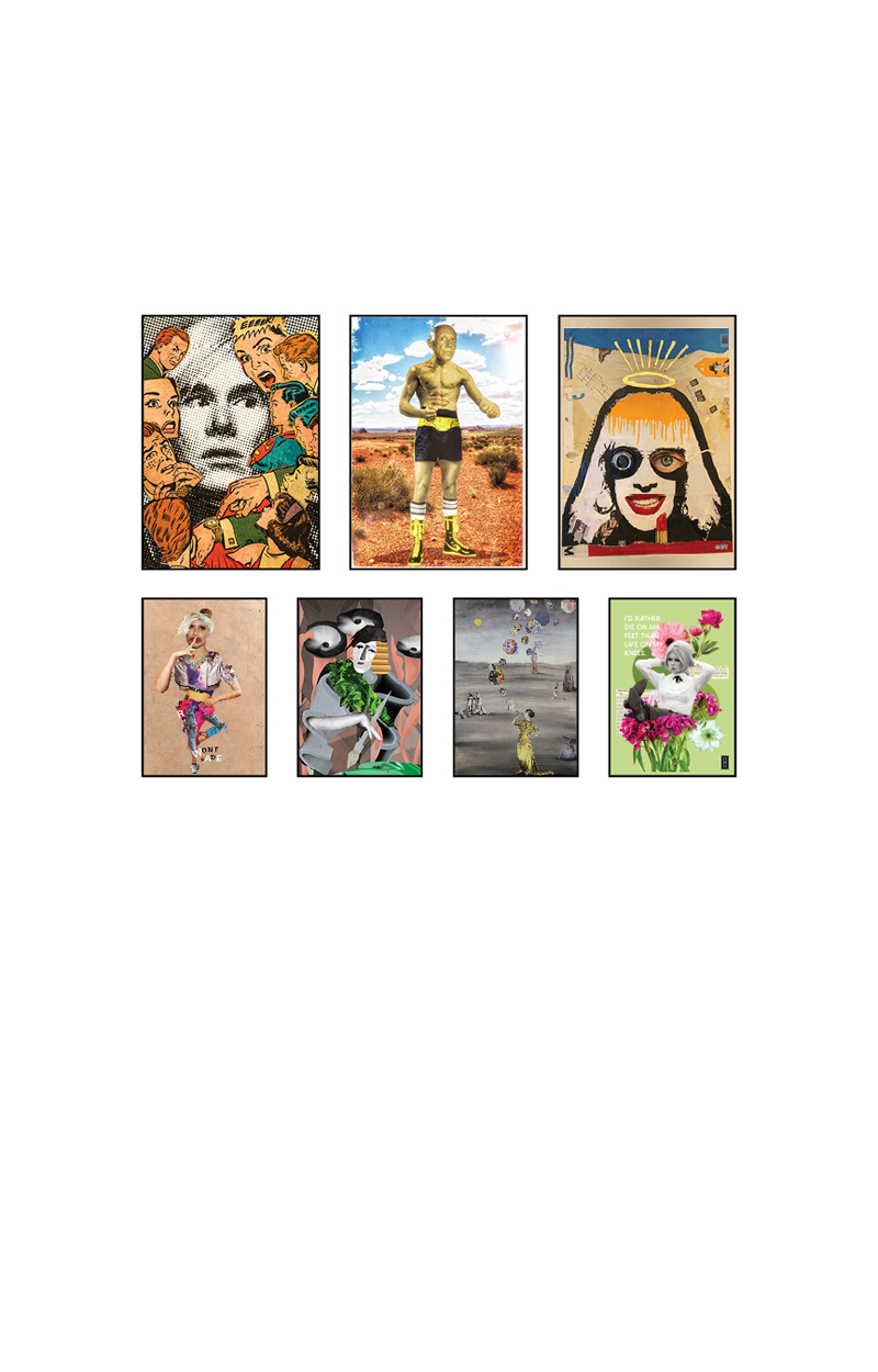 1 - Stephen Tomasko , USA @dadacutcollage 2 - Arbel Ratzin , Canada @aka_arbel420 3 - Giulia Lorenzi , Argentine @giuliartist.a 4 - Stella Russ , Estonie 5 - Alisa Krasnikova , Allemagne / Russie @alisa_el 6 - Anke Vos , Allemagne @anke_vos_art 7 - Gabrielle Billaudel , France @orgraphic