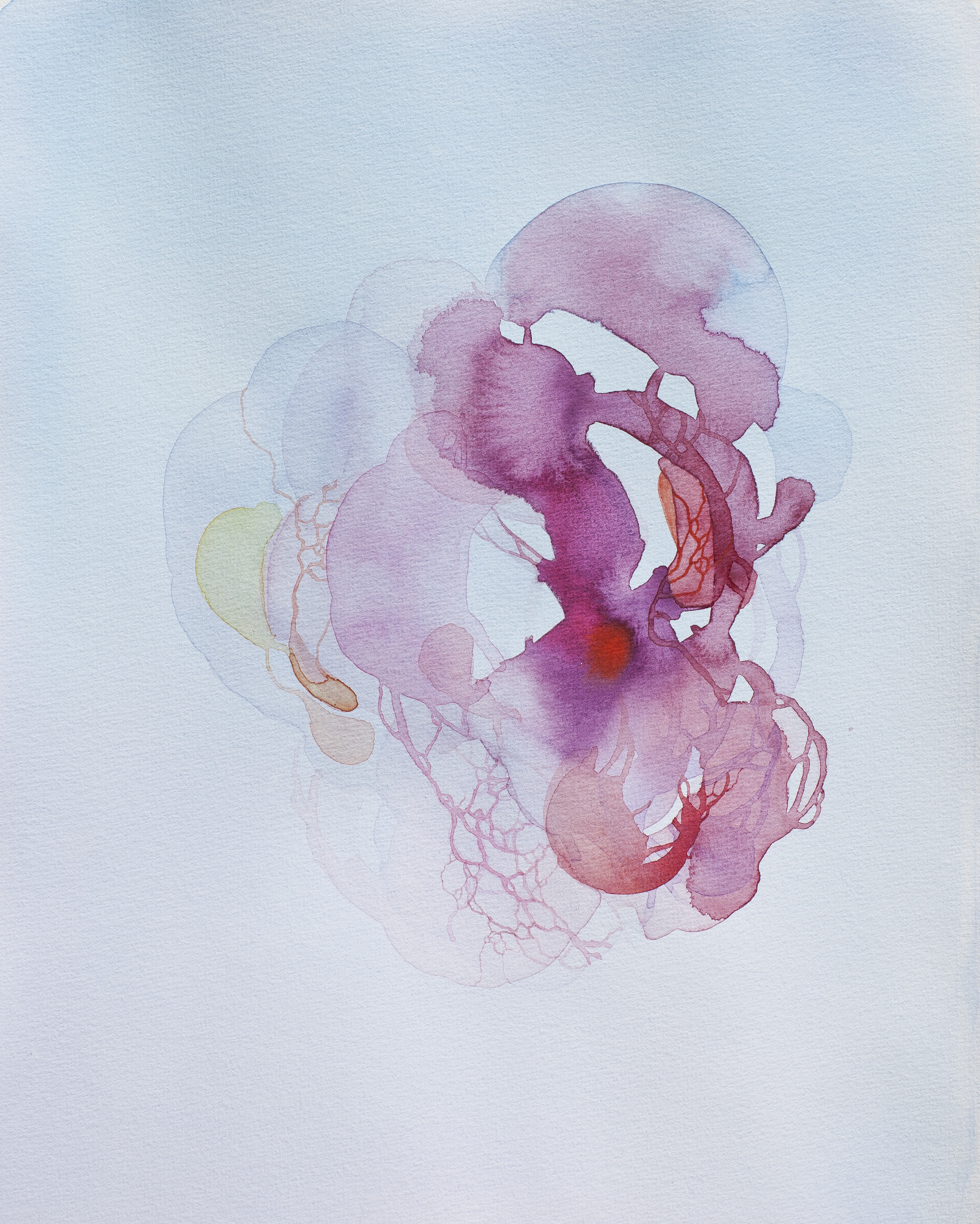 Entraille d'aube n&deg;4 (aquarelle, 29,6 x 36,4cm, printemps 2023)