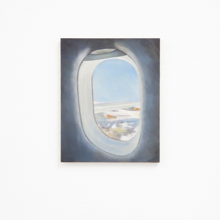 Kate Wallace ‘View from an aeroplane window #2’ 2020 Oil on board 12.7 x 10.3cm