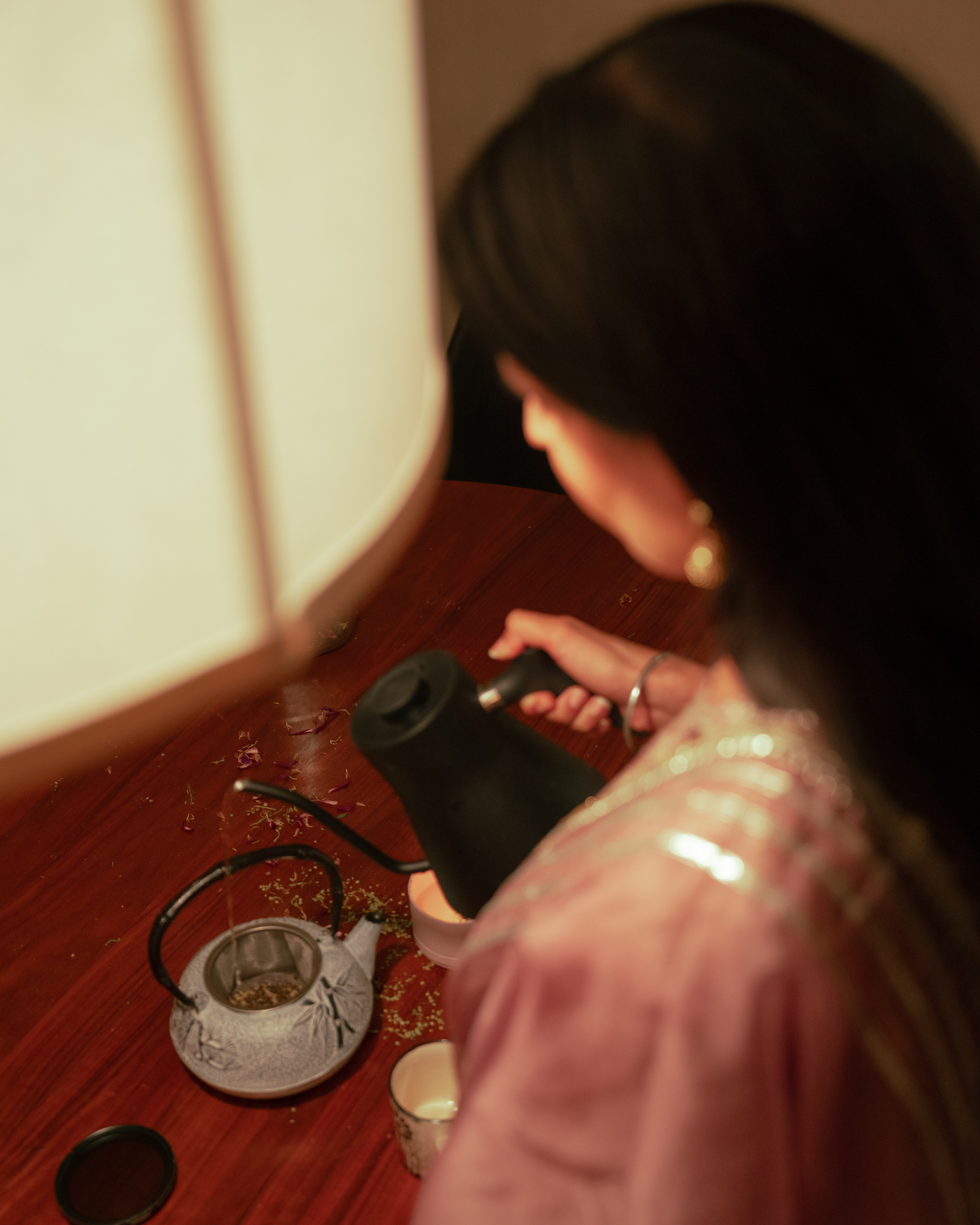 Harmeet prepares tea for the evening.