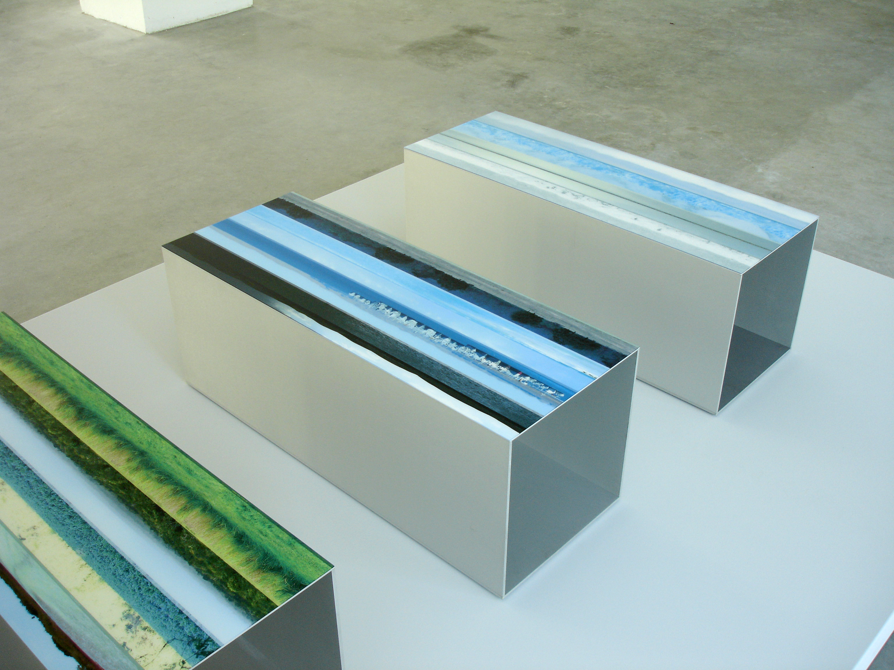 Homeland 2, (Series), 2006; lightjet print, plexiglass, anodized aluminum; 40 x 15 x 15 inches each.