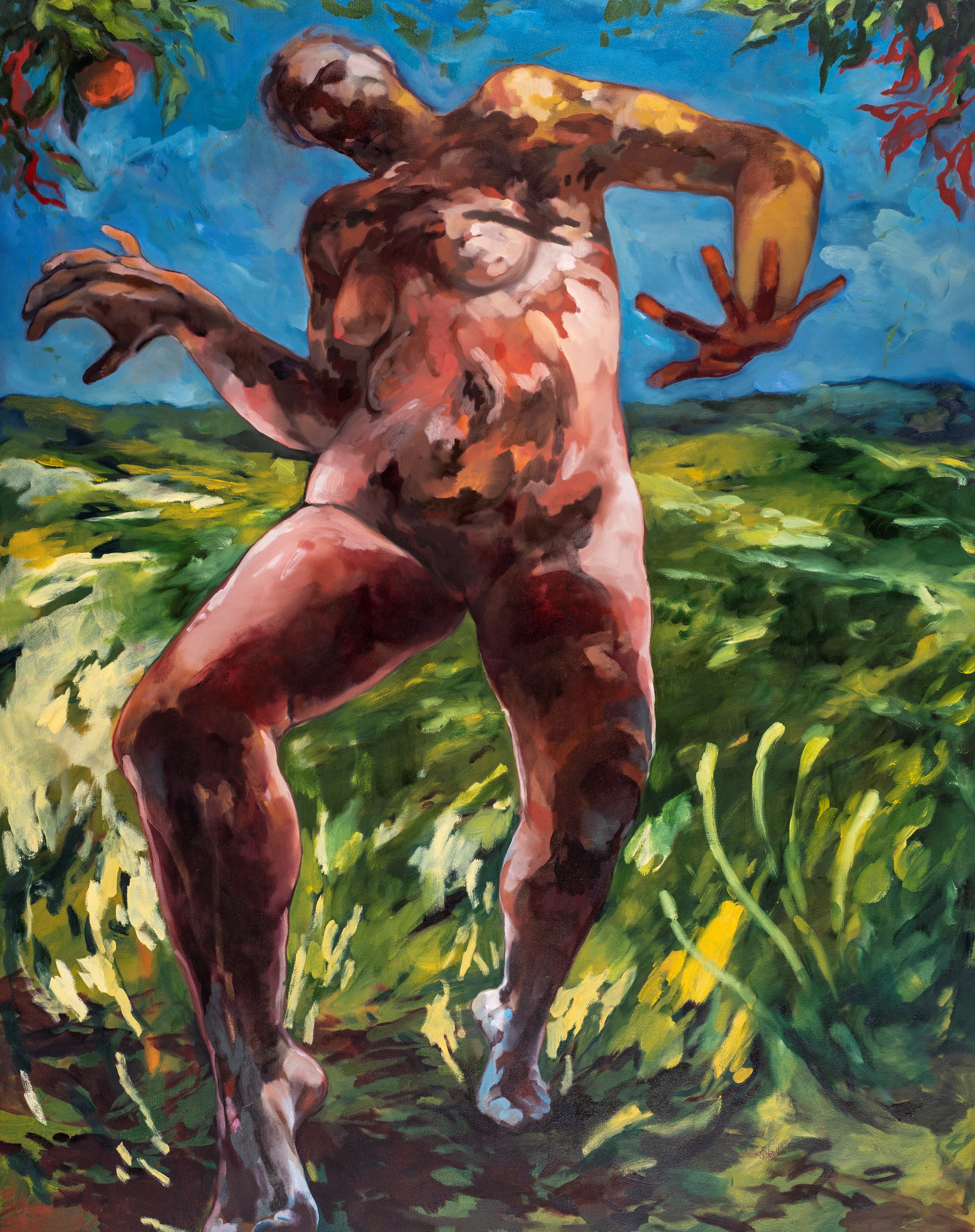 The Confrontational Noontime Dance, 48" x 60", 2019. 