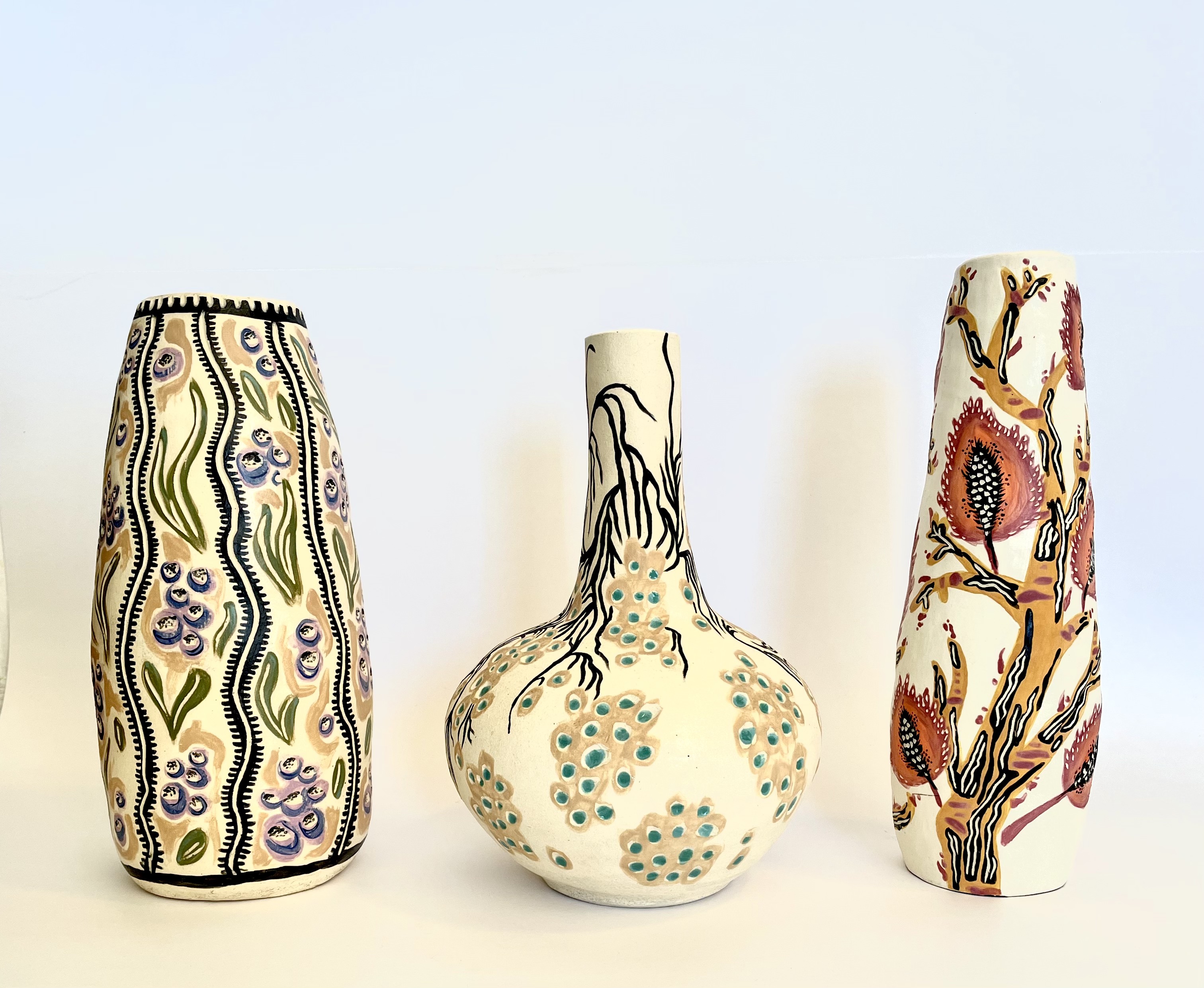 "Les Fleurs" Earthenware Vessels