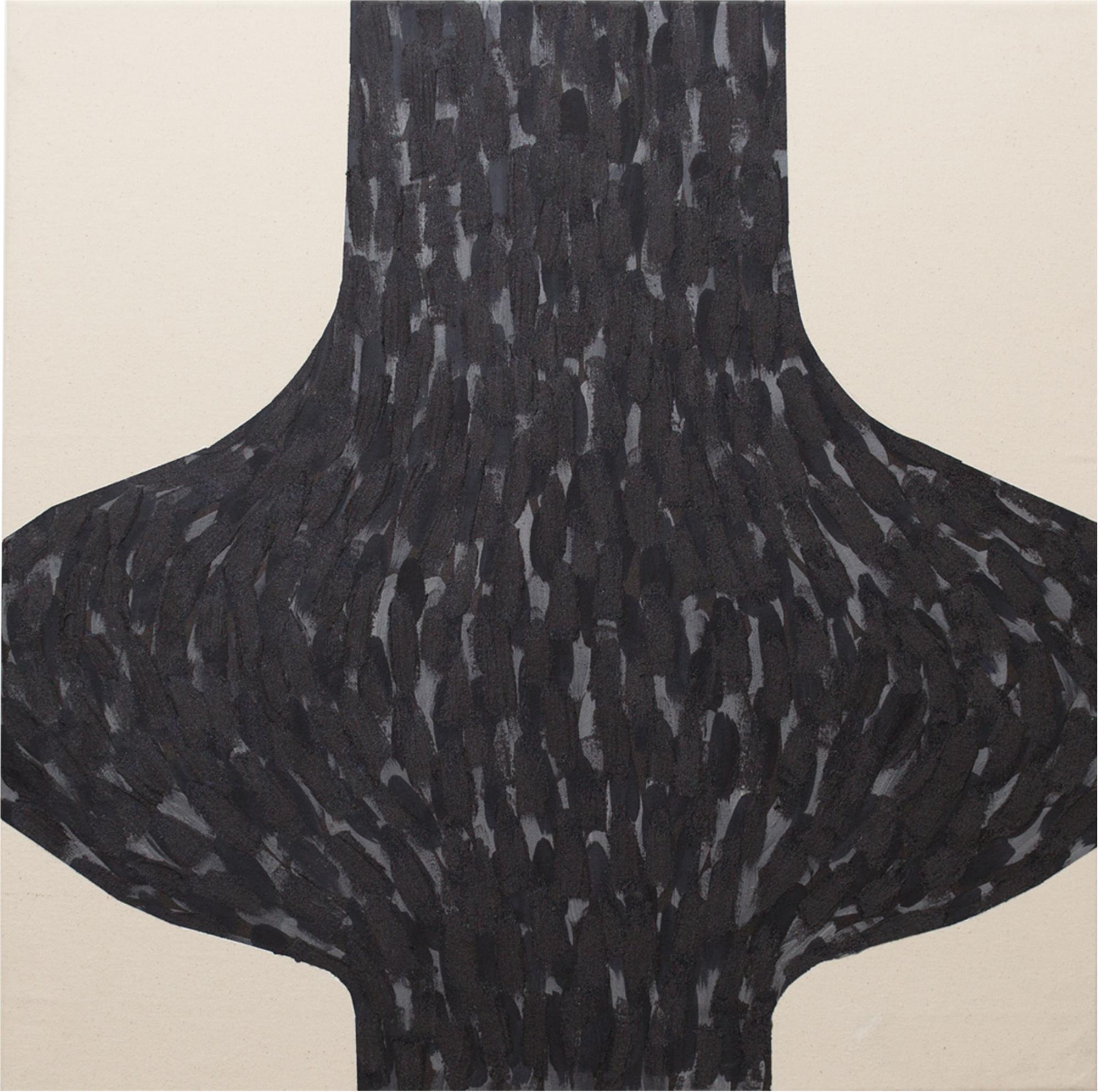 “Vessel 3” clay slip and acrylic on raw canvas, 24" x 24", 2016