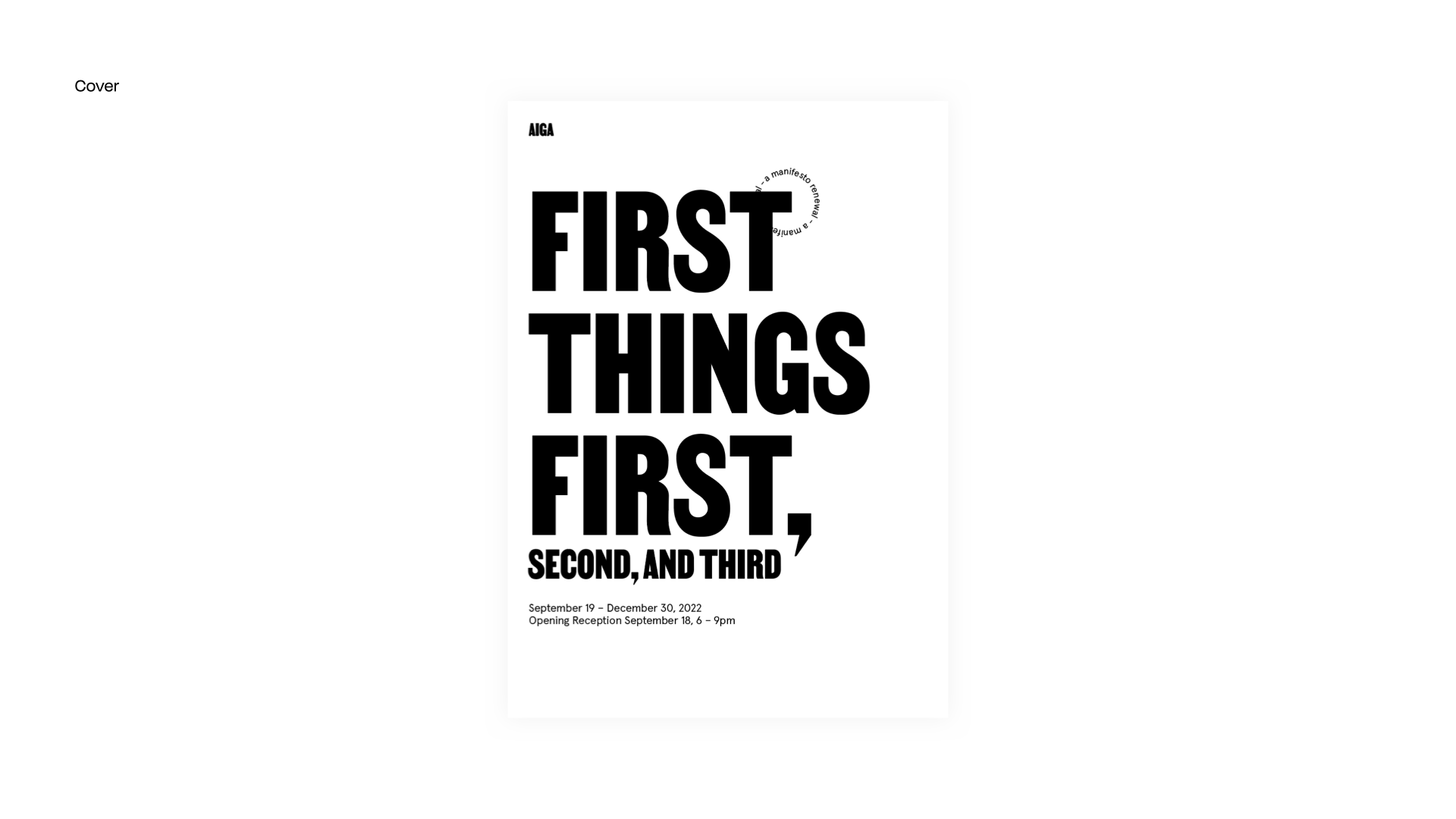 First Things First Manifesto — Lexi O'Neill Design