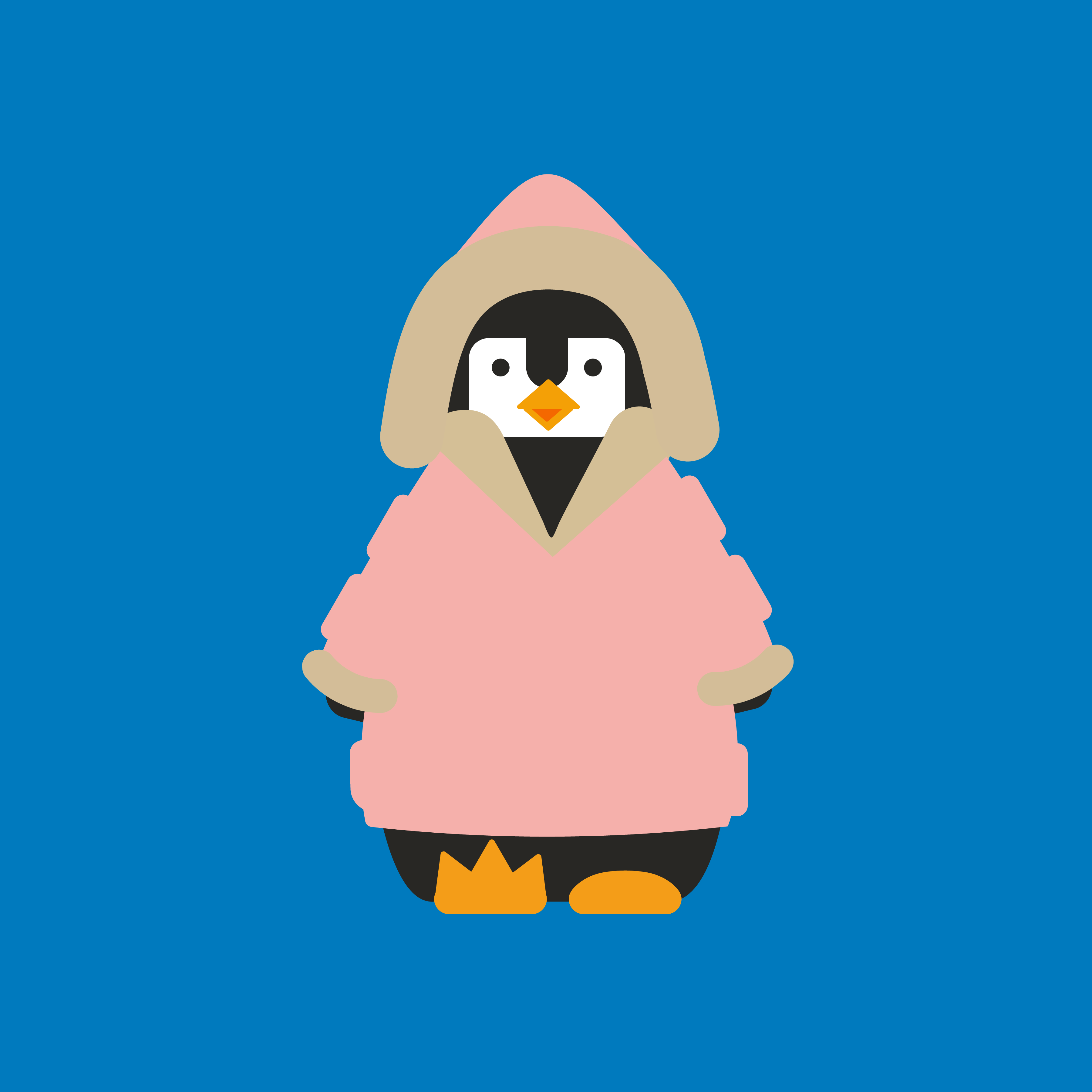 Pedro Penguin in a puffa (Pedro doesn't like the cold...not ideal for a Penguin..)
