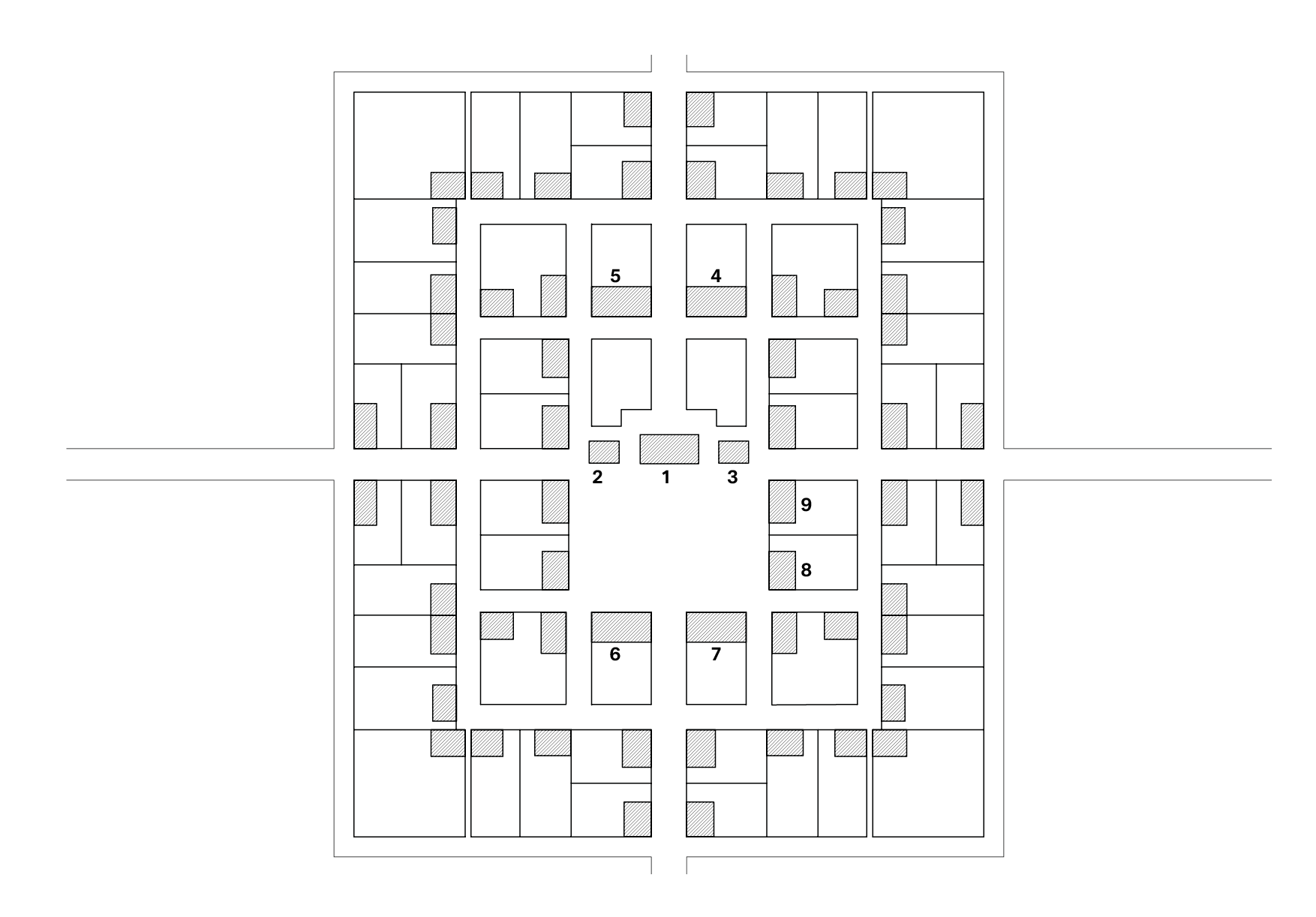 1727 Standard Moravian Village Design. Plan: Drawn from survey by Christian Gottlieb Reuter. City of Refuge.