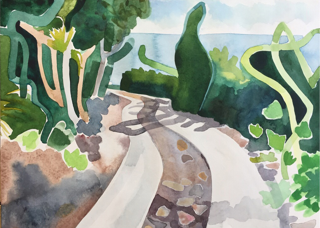 road. watercolor + ink on arches. 10 x 14 inches