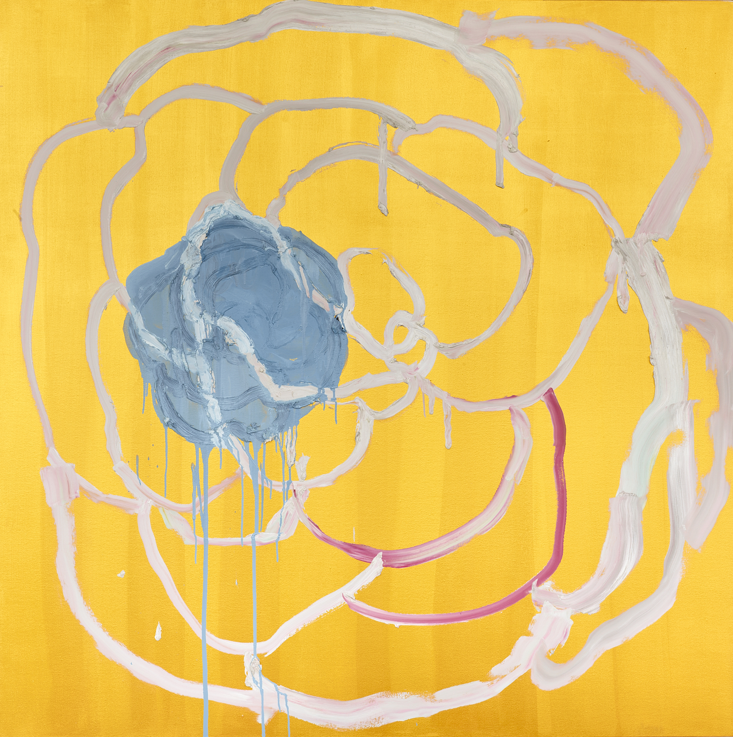 Totem Camellia #1, 2017-2018, oil and acrylic on canvas, 60 x 60 in (PRIVATE COLLECTION)