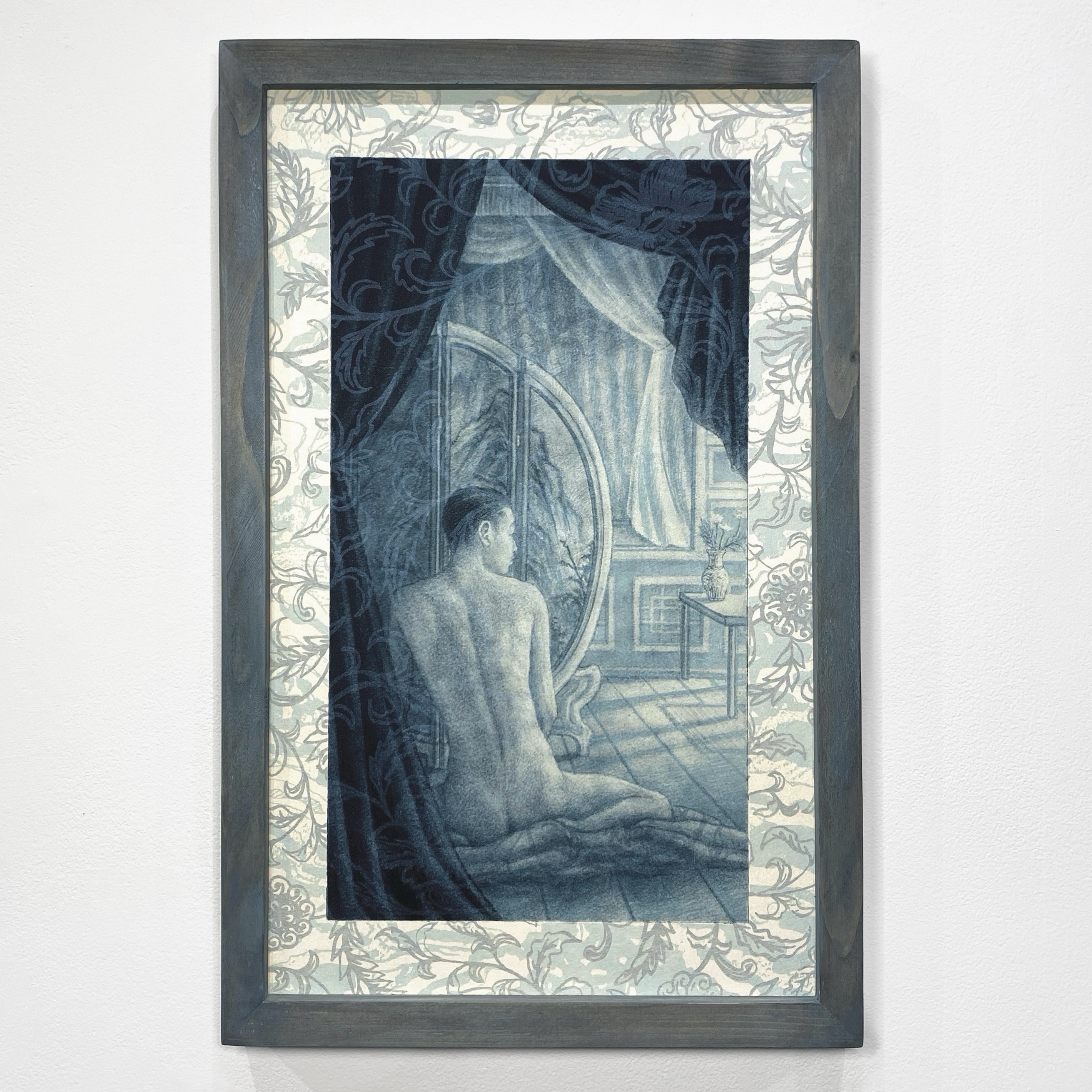 within the closing eye (lives relics of past lives) V, 2024, 17&rdquo; x 10.5&rdquo;, photopolymer etching and silkscreen on paper