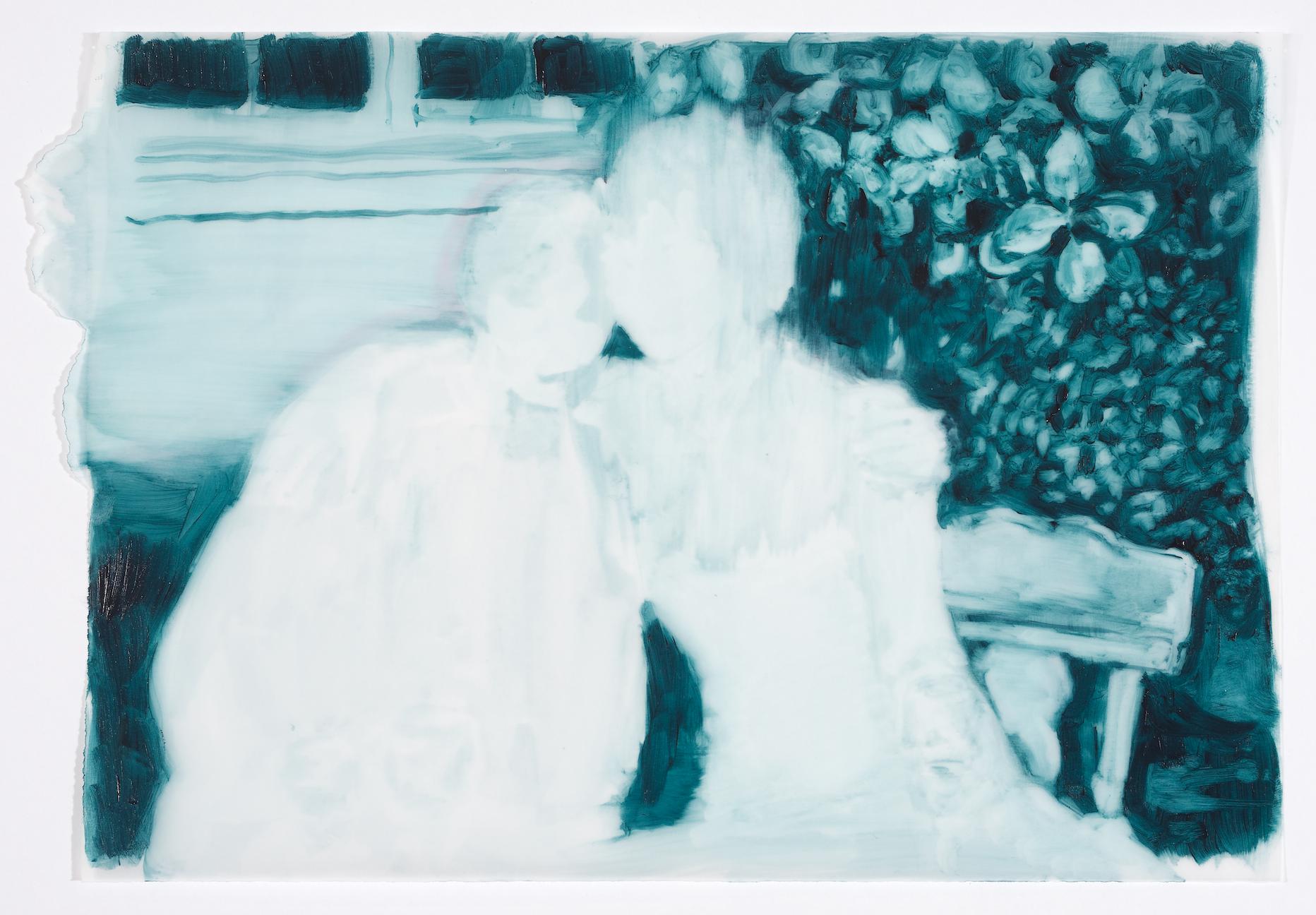 Trace XVII, 2015. Oil on tracing paper, 21 x 30 cm