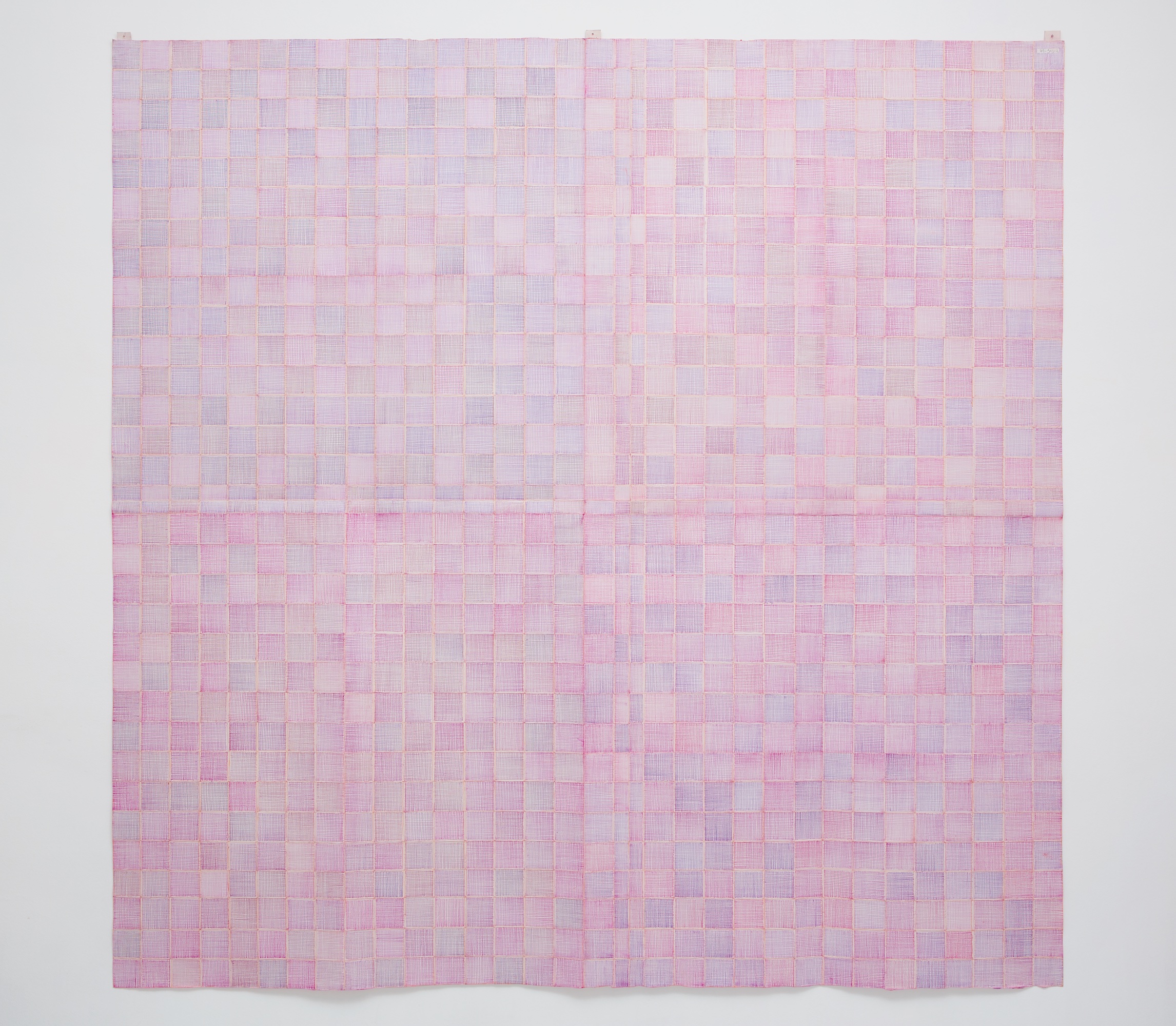  Rosado, 2014 . Color pencil on folded paper . 150 x 150 cm 
