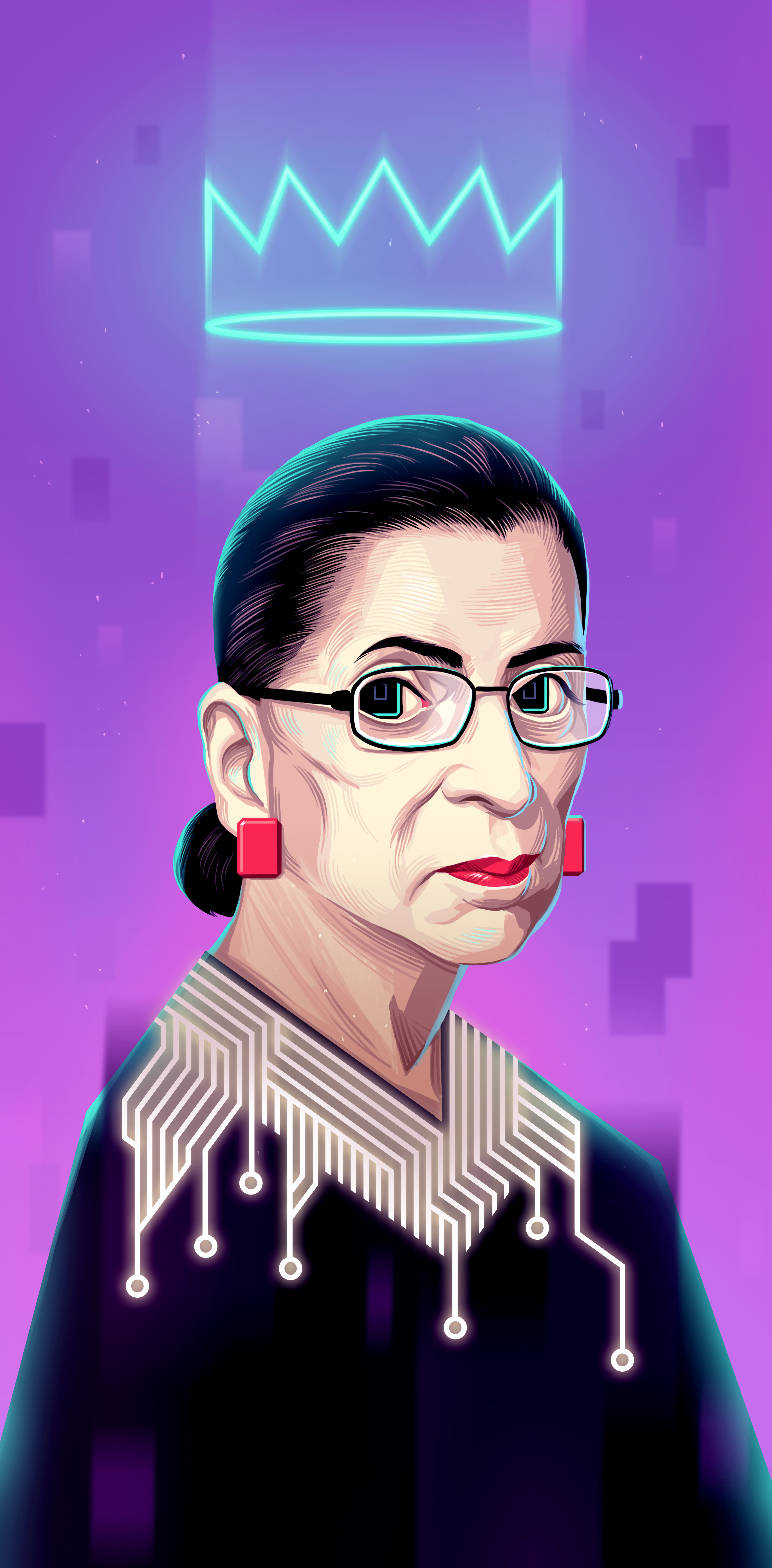 Portrait for AI21 Labs, who created an AI model of Ruth Bader Ginsburg, based on her 27 years of legal writings, public speeches and interviews as US Supreme Court Justice. June 14th, 2022. 