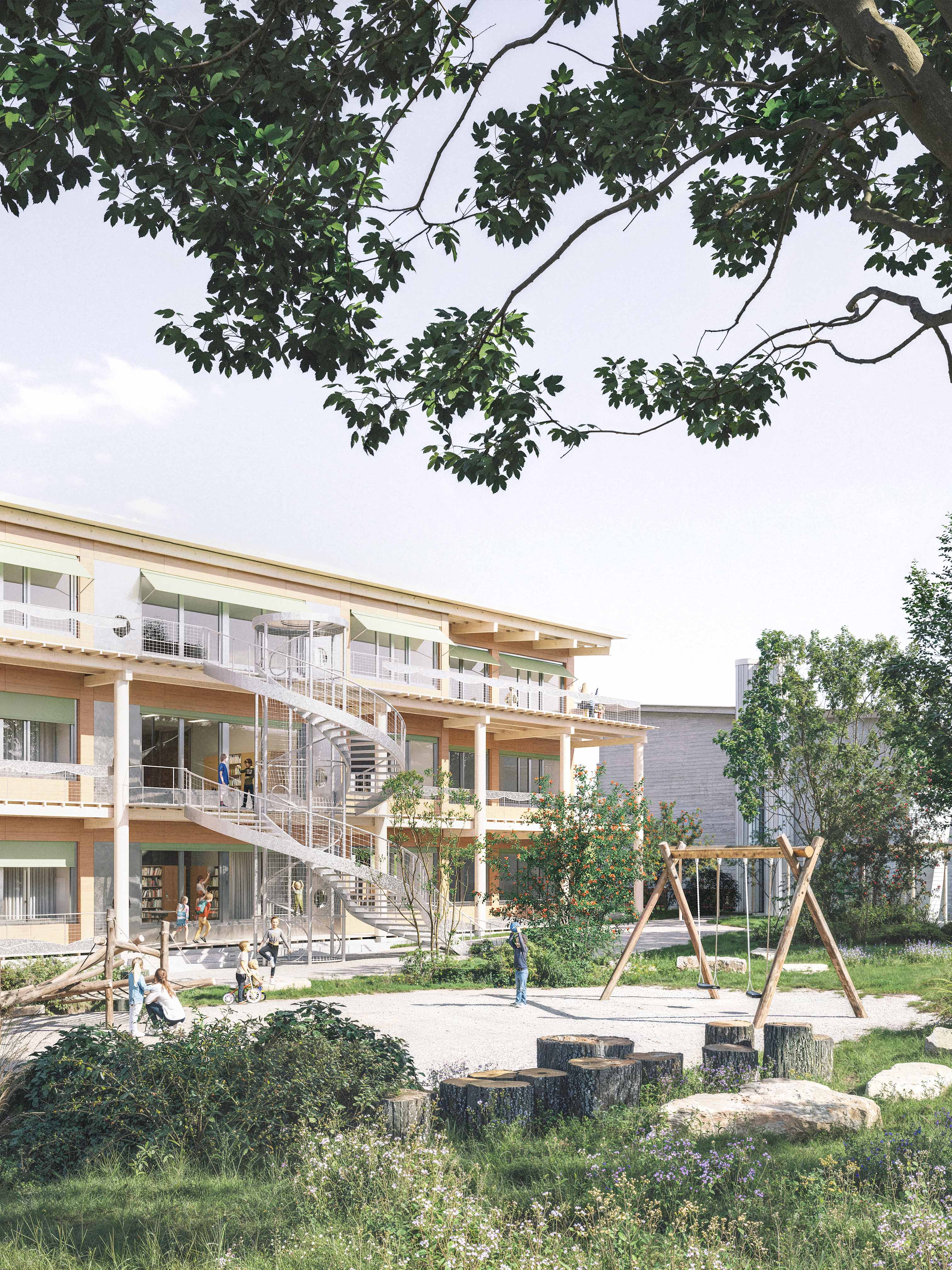 30.04.25 - Abgegeben! :) Wettbewerbsbeitrag 6-Fach Kindergarten in Eschenbach. 