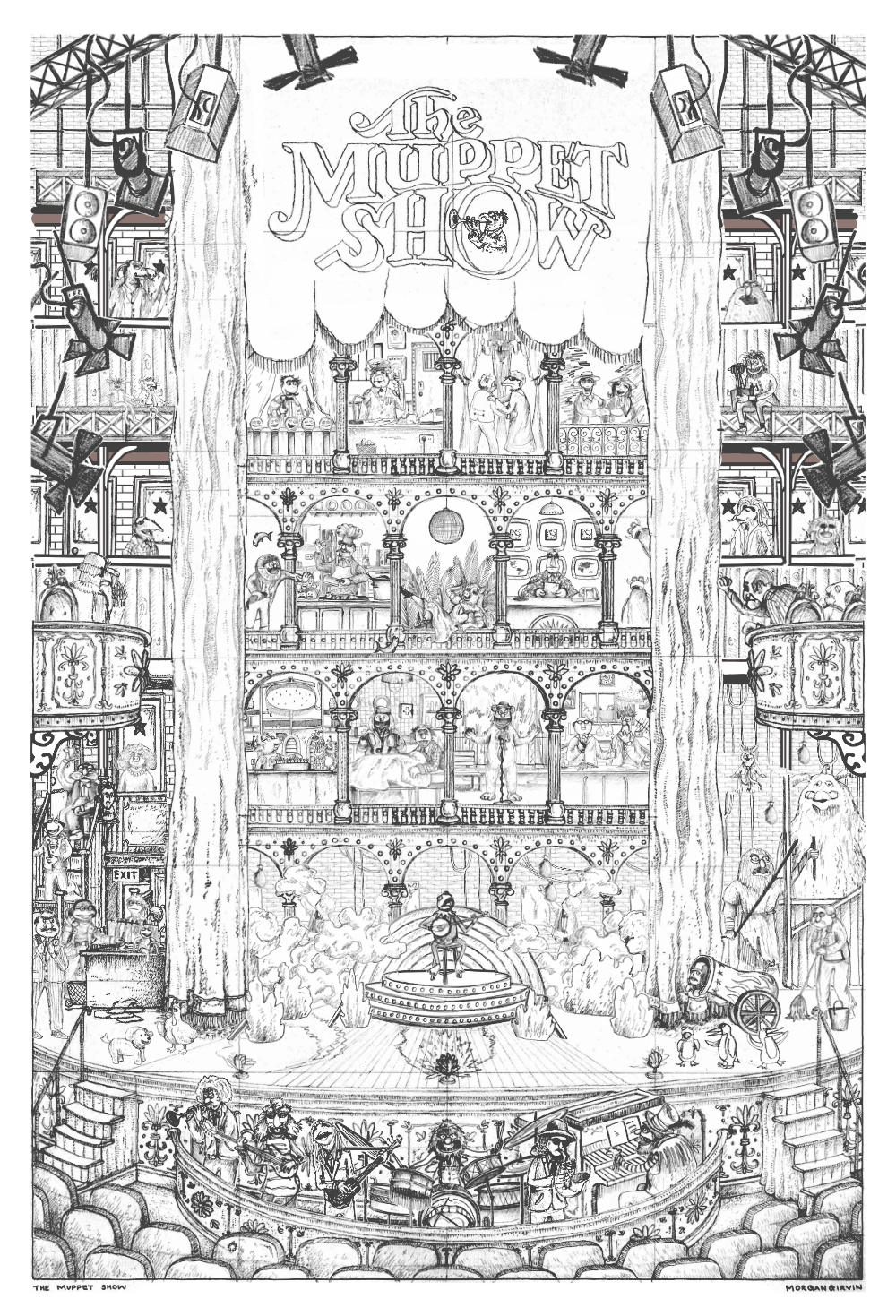 Combined Pencil Sketch, used as a reference for the ink