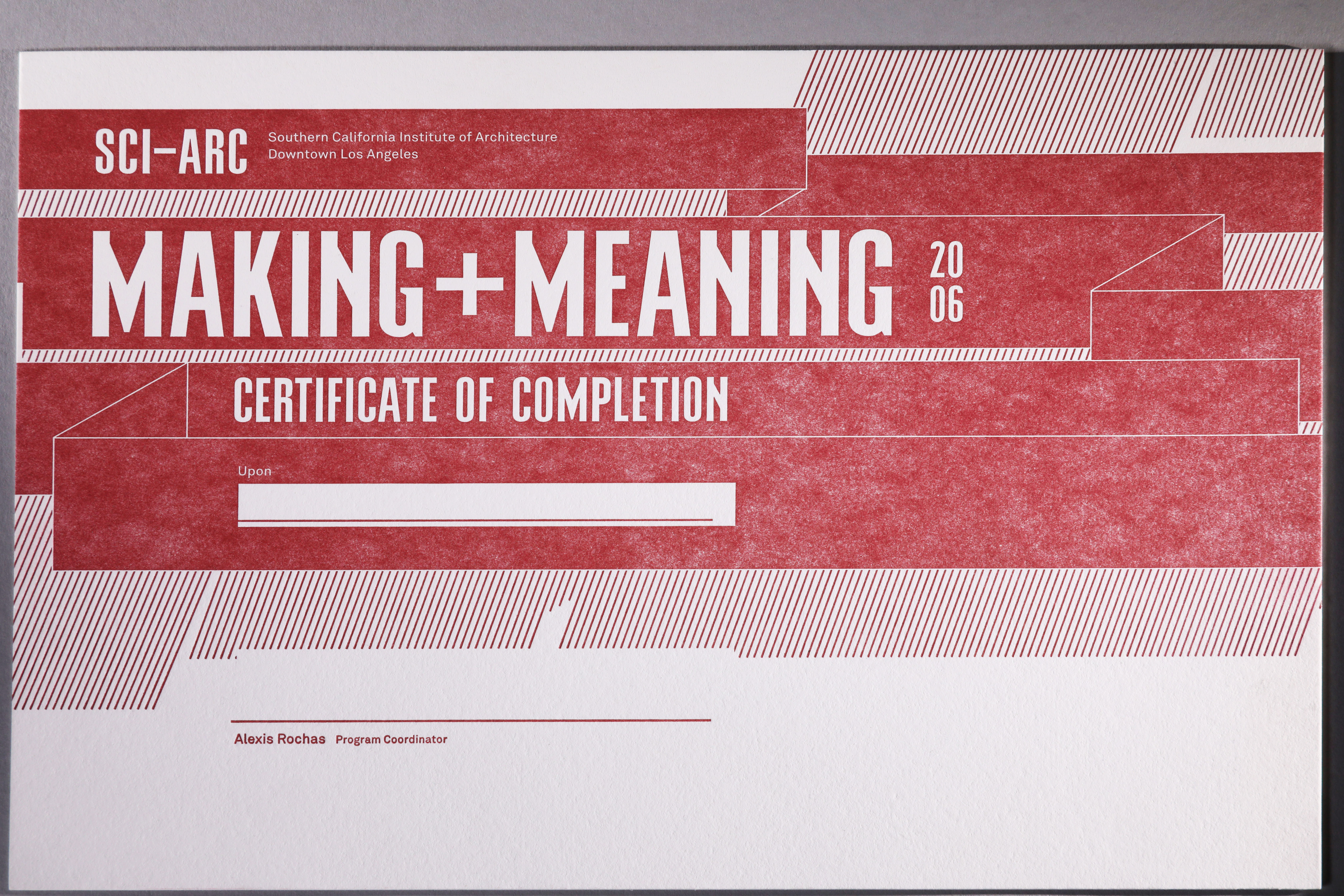 LETTERPRESSSouthern California Institute of Architecture certificate