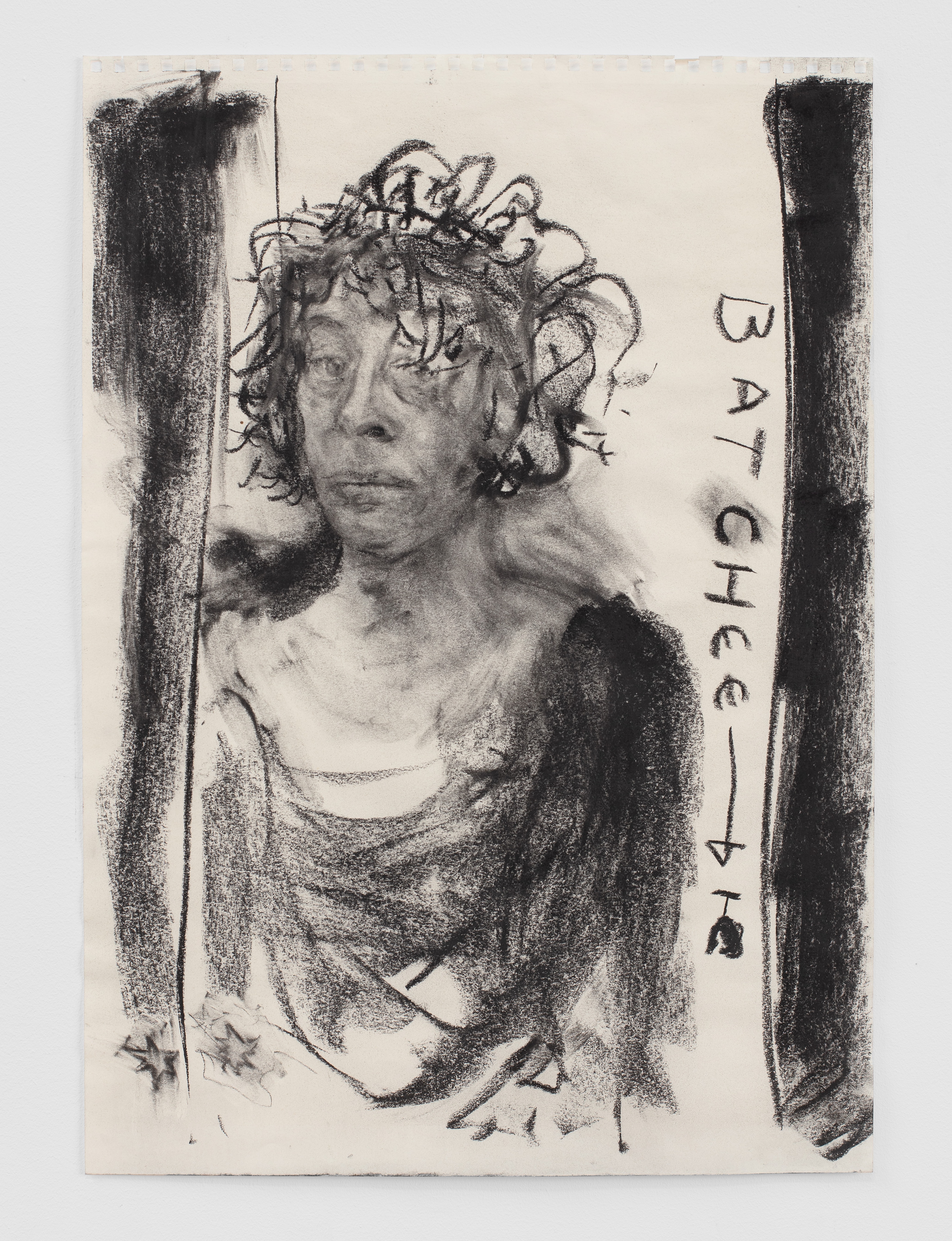 Self portrait #4, 2024 Charcoal on paper 42 x 59.4 cm (Documentation: Silvia Cappellari)