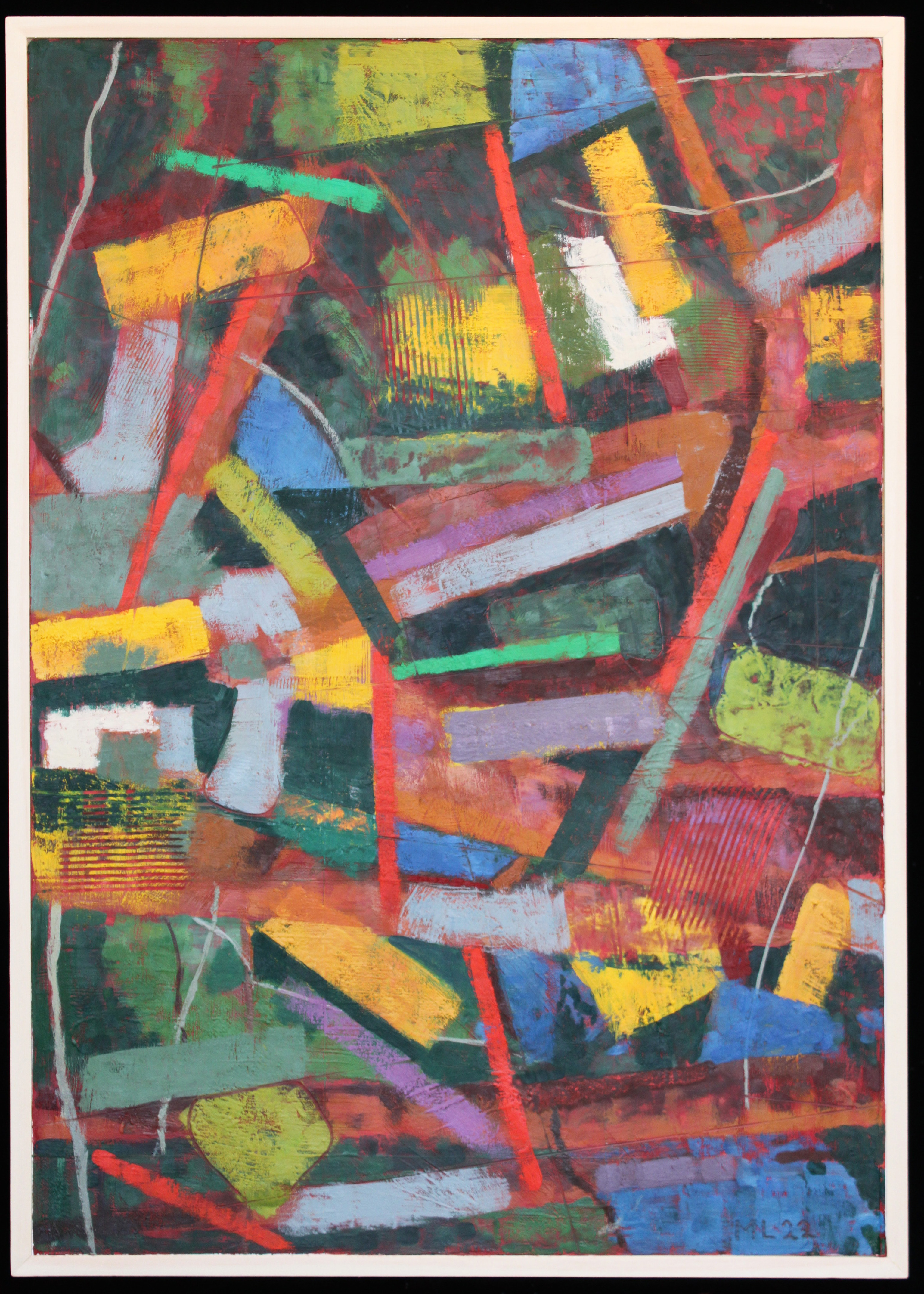 Unfolding. 2022. encaustic on panel. 43 1/2" X 30 1/2"