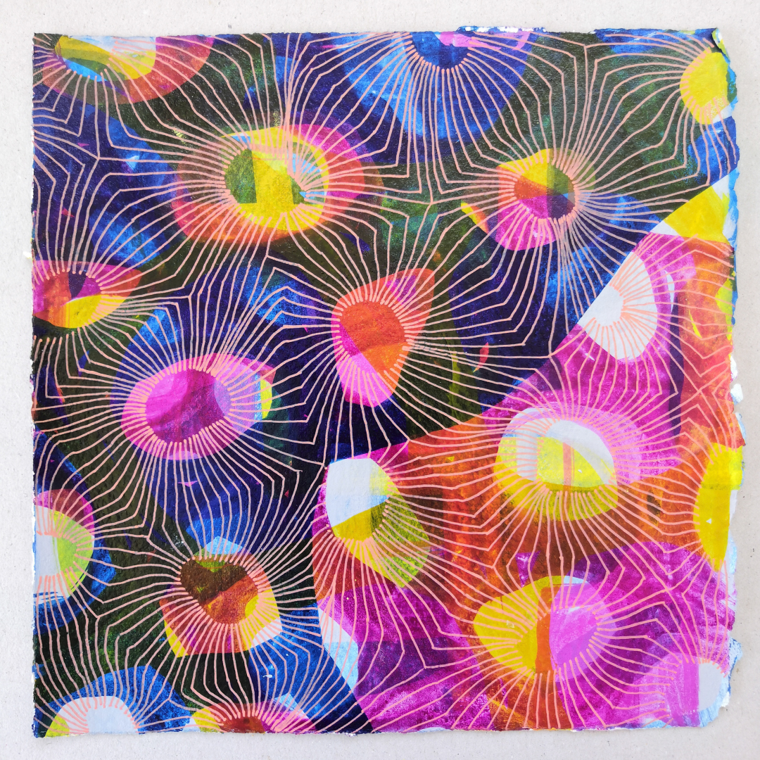 Slide #1 19cm x 19cm | Acrylic ink on acid free paper | 2020