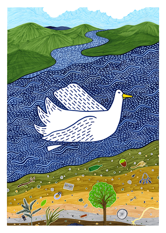 Sequana. Dessin au feutre. 56,5x80 cm.