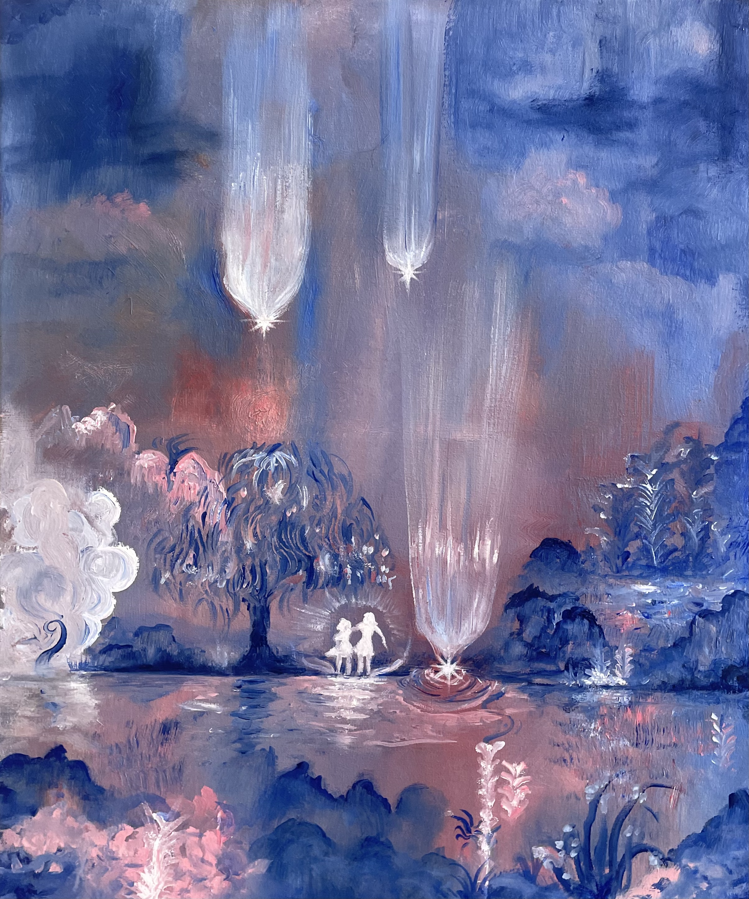 saint friend / carry me when you are tired and carry yourself, 18" x 24", Oil on canvas