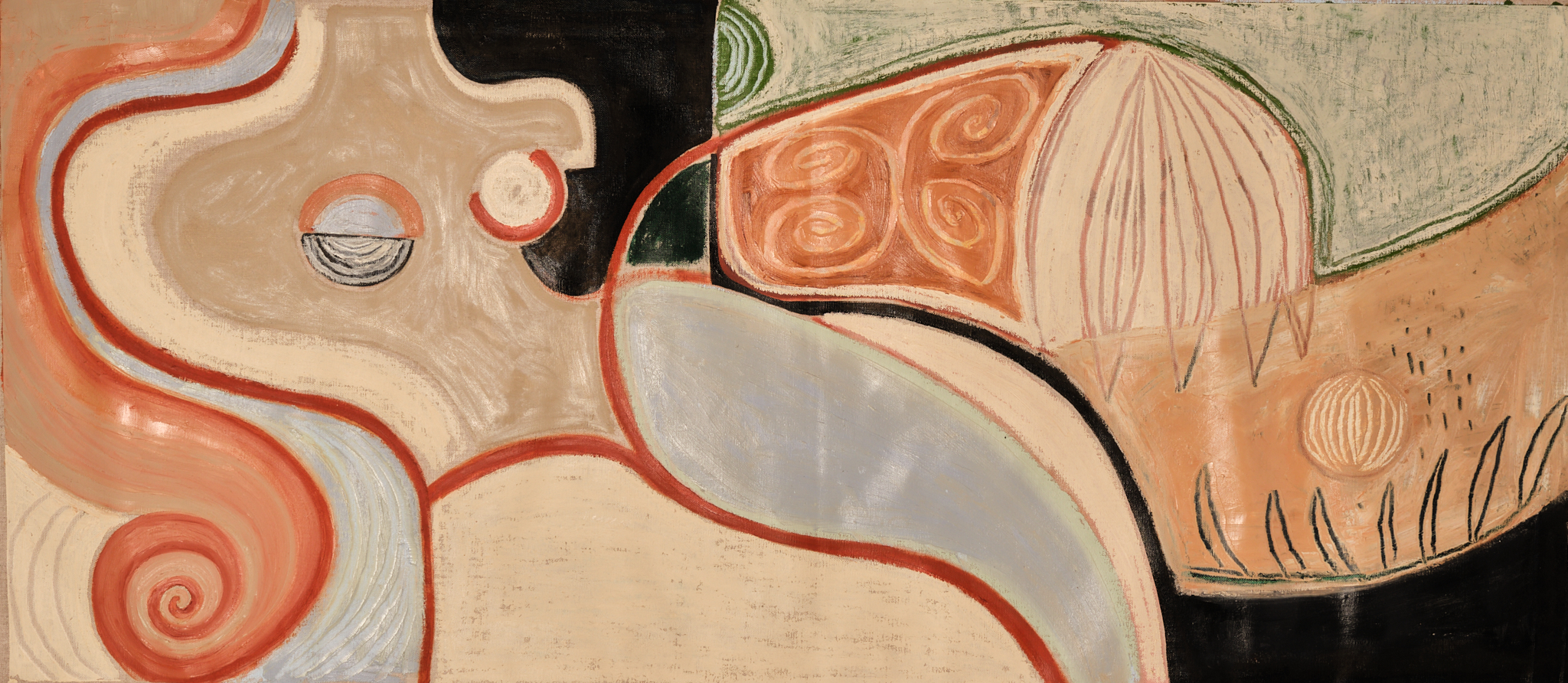 Butterflies, 2024. Oil & oil stick on linen. 110 x 50cm