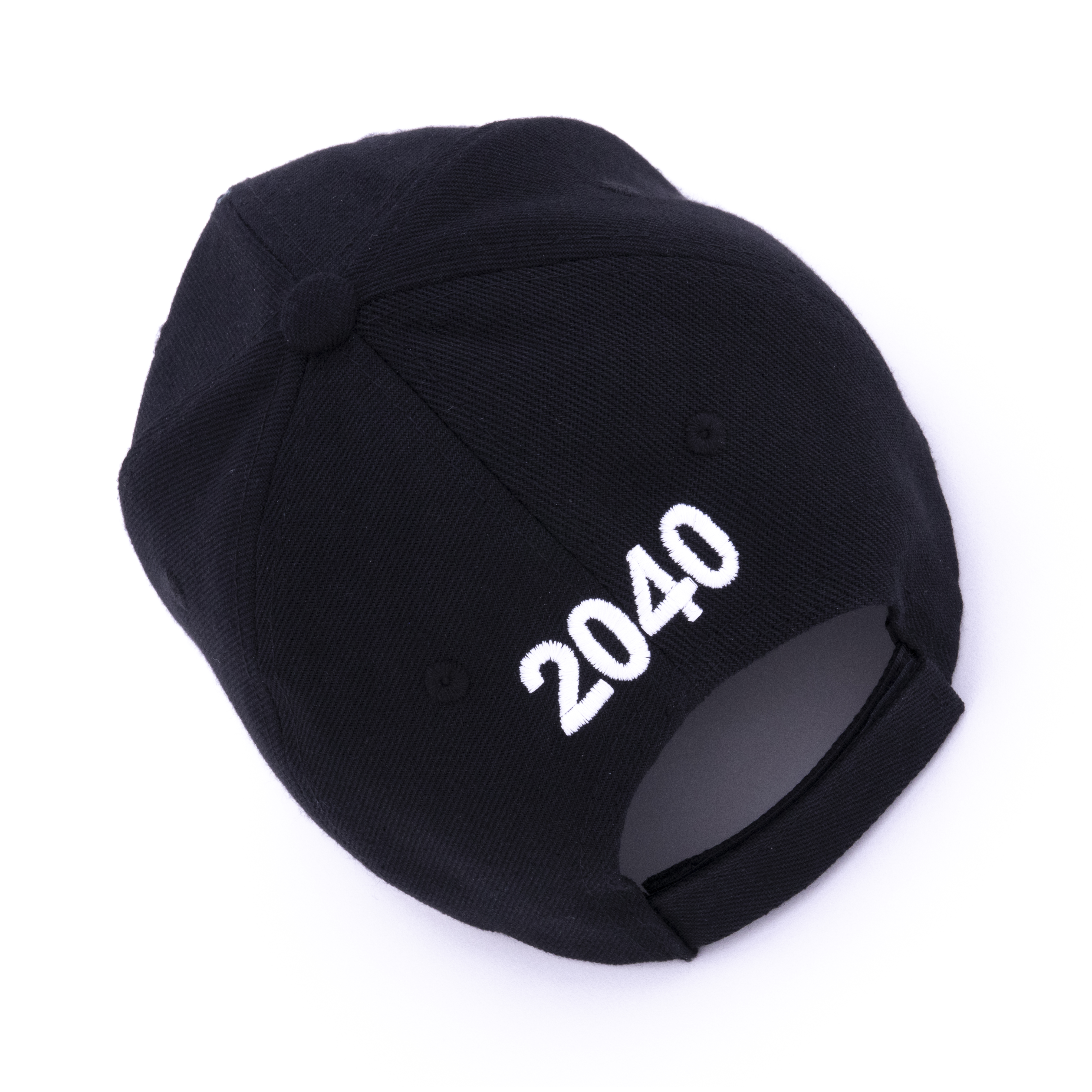 2040 Cap (Black)Embroidered cap with laser cut brim,signed and numbered interiorEdition of 150 plus 6 AP