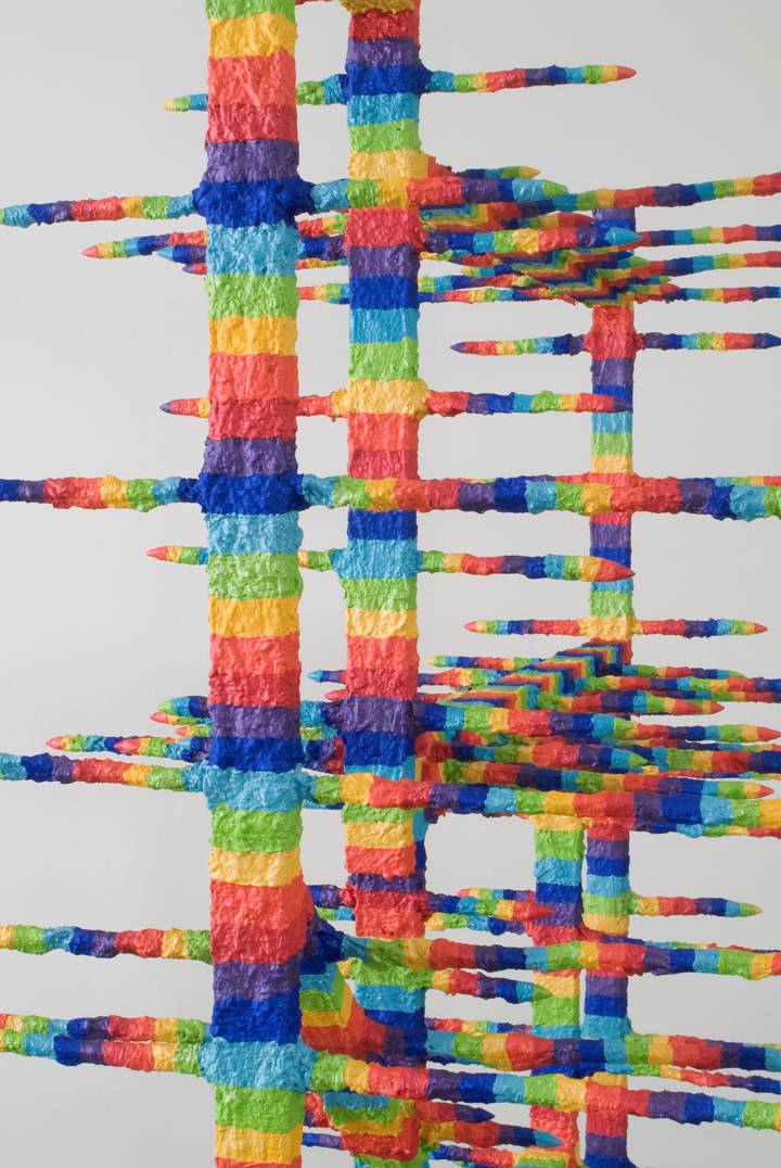 The Believer, 2006 (Detail view)Wood, steel, high-strength plaster, apoxiesculpt, paint, wood pedestal112" x 45" x 45"