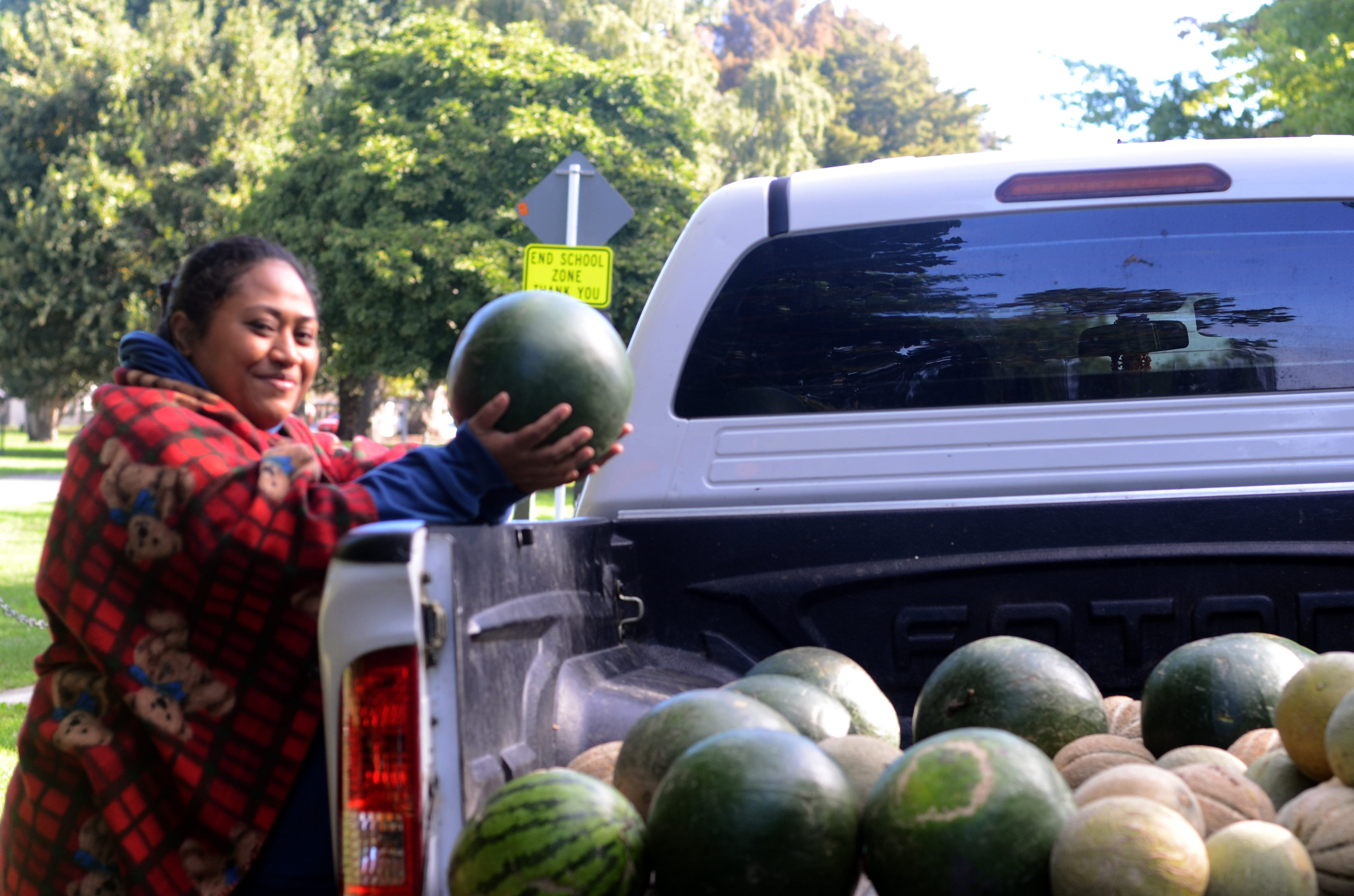 Aunty with watermelon, 2017. Photographer: William Folau (Year 8)