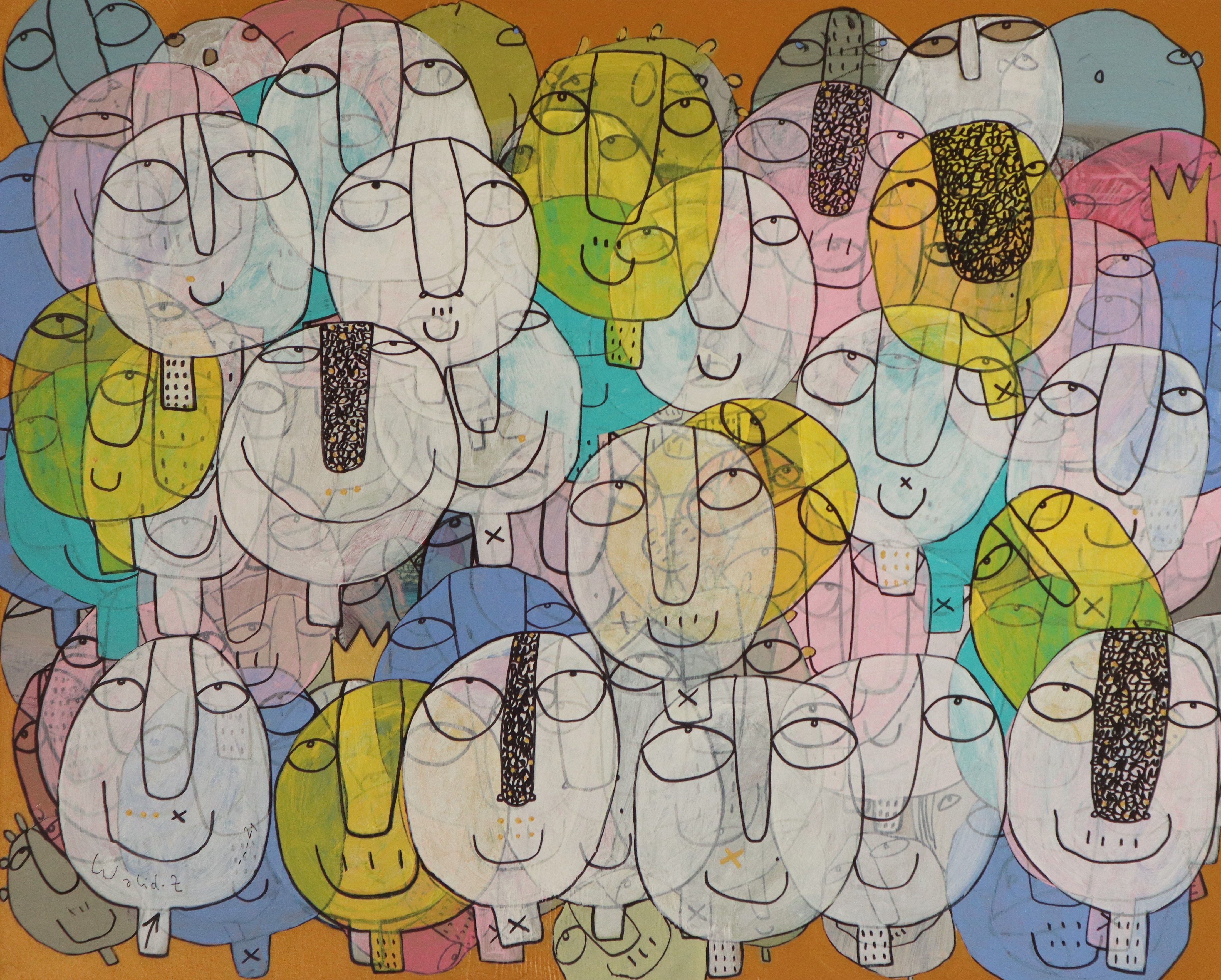Walid Zouari, Face 1, 121x100cm, 2021