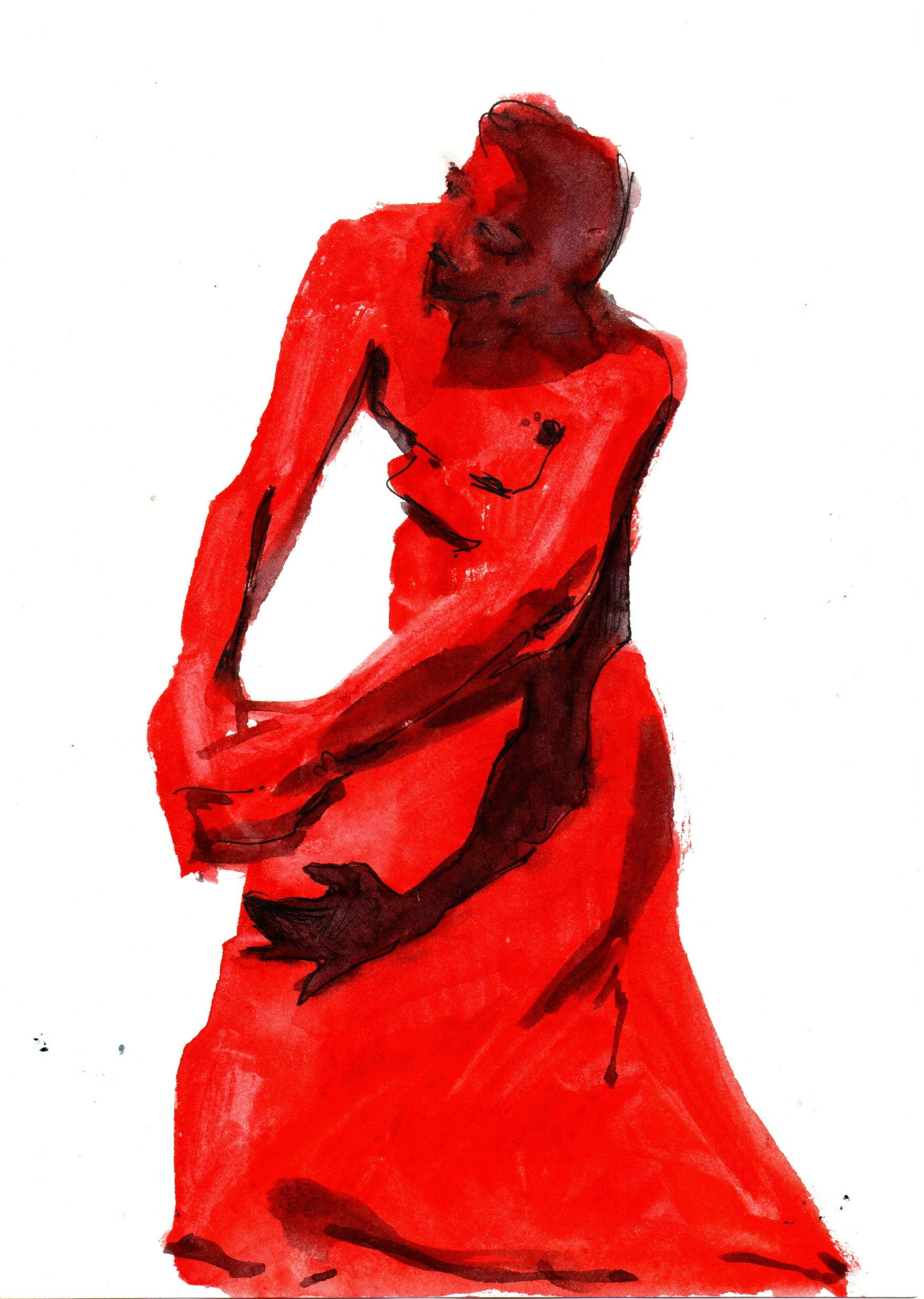 Josie Deighton, Elisa '45, watercolour on paper, 25 x 20cm, 2025, £50