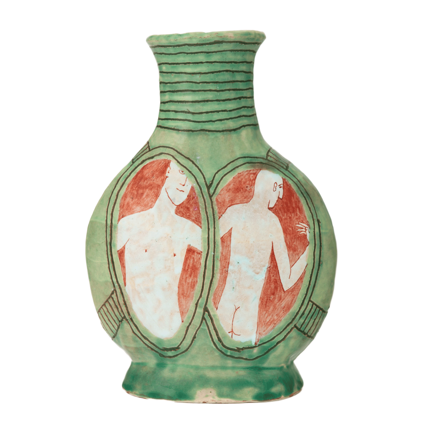 'Front & back view of a man in the nude' vase, 20.5.2010Glazed ceramic stonewareHeight 28cm