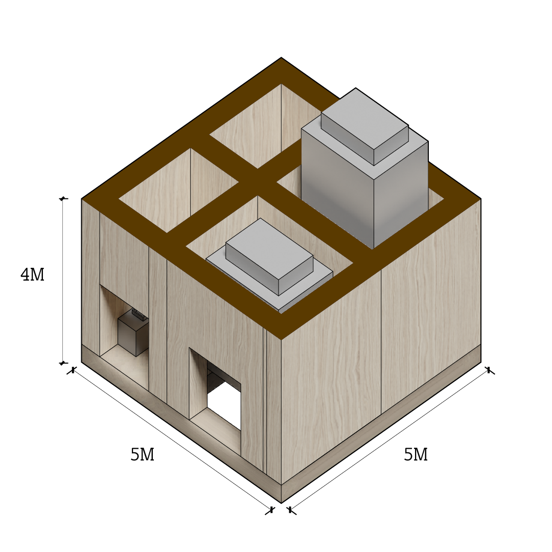 deconstructable core: elevator shaft