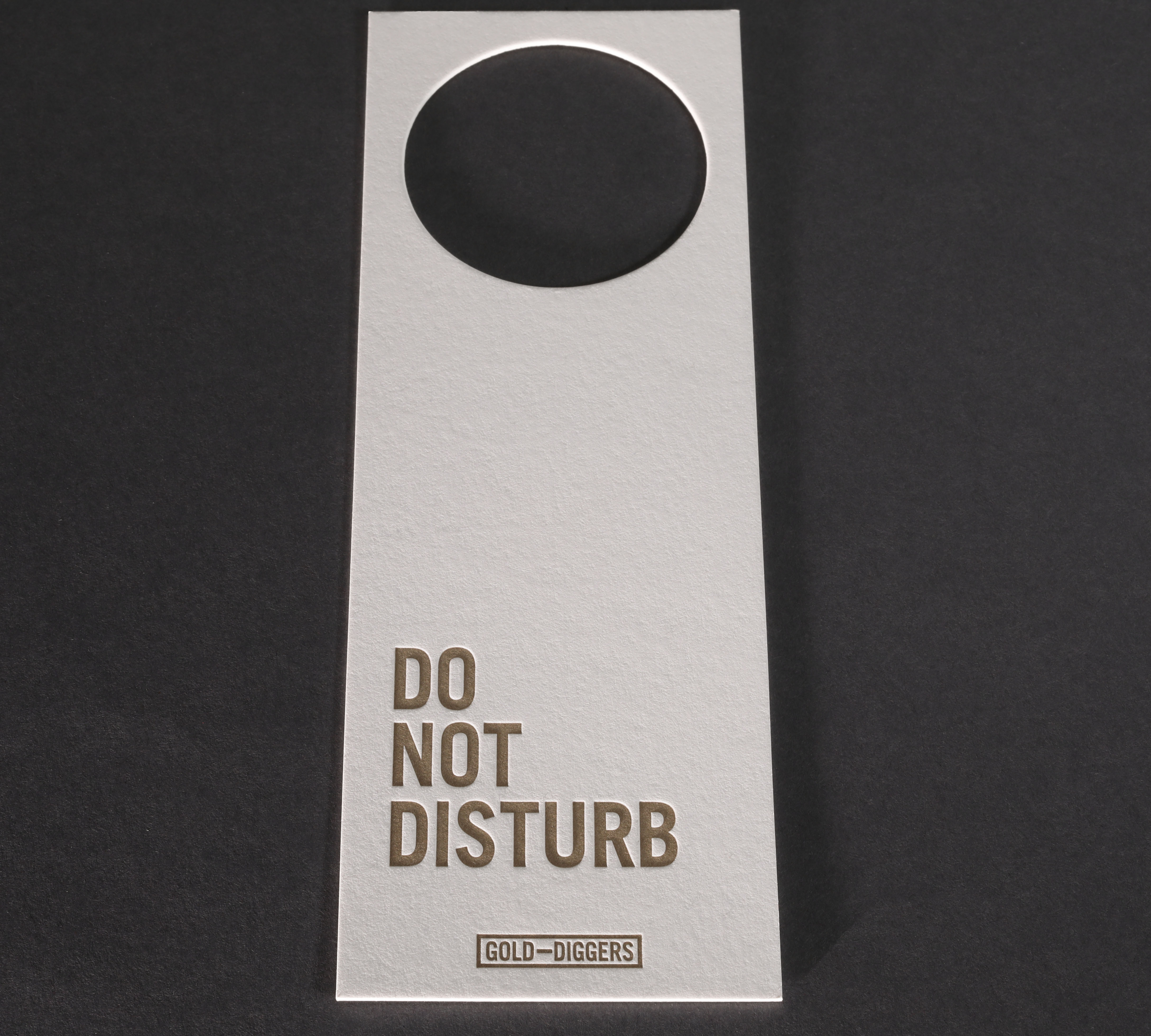 LETTERPRESS & DIE CUTTINGGold-Diggers door hanger