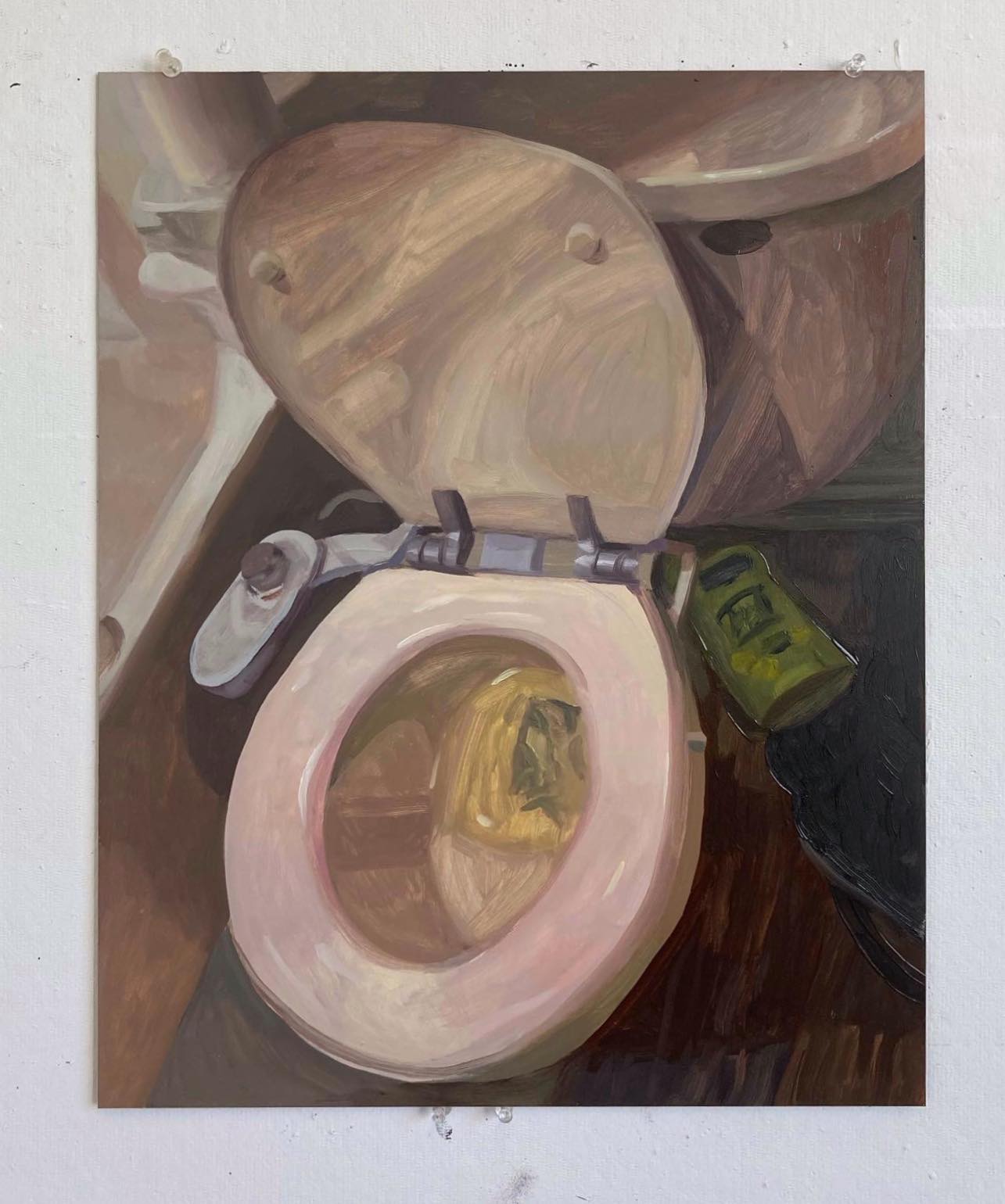 view of my toilet / oil on panel / 2022