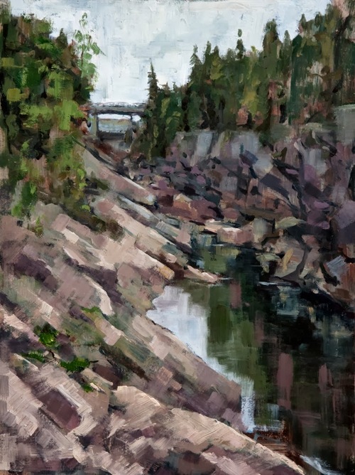 "Imatrankoski", oil, 30x24cm, 2013