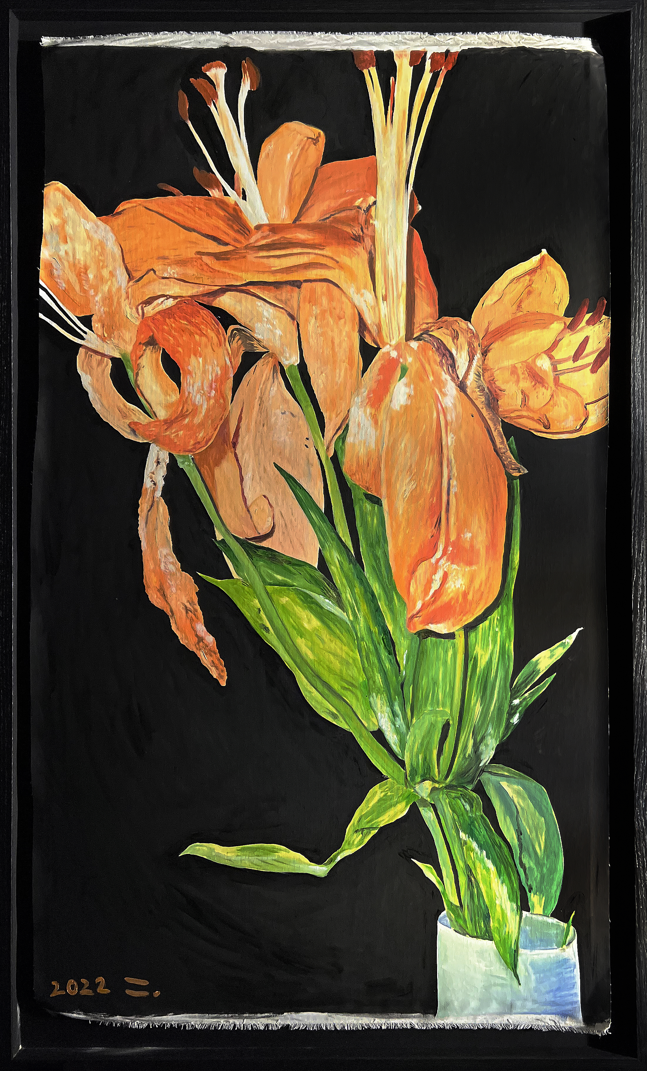 아닌 밤중에 백합, 2022, oil on cotton, 140*67(cm)