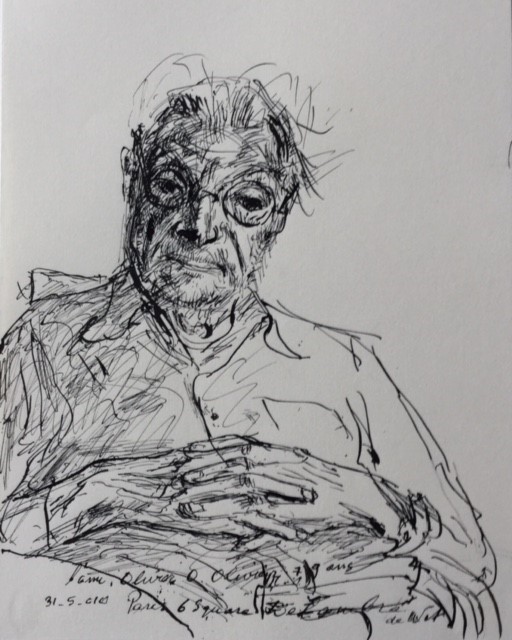 Olivier 79 jaar 2010- Indian ink 20x17 cm