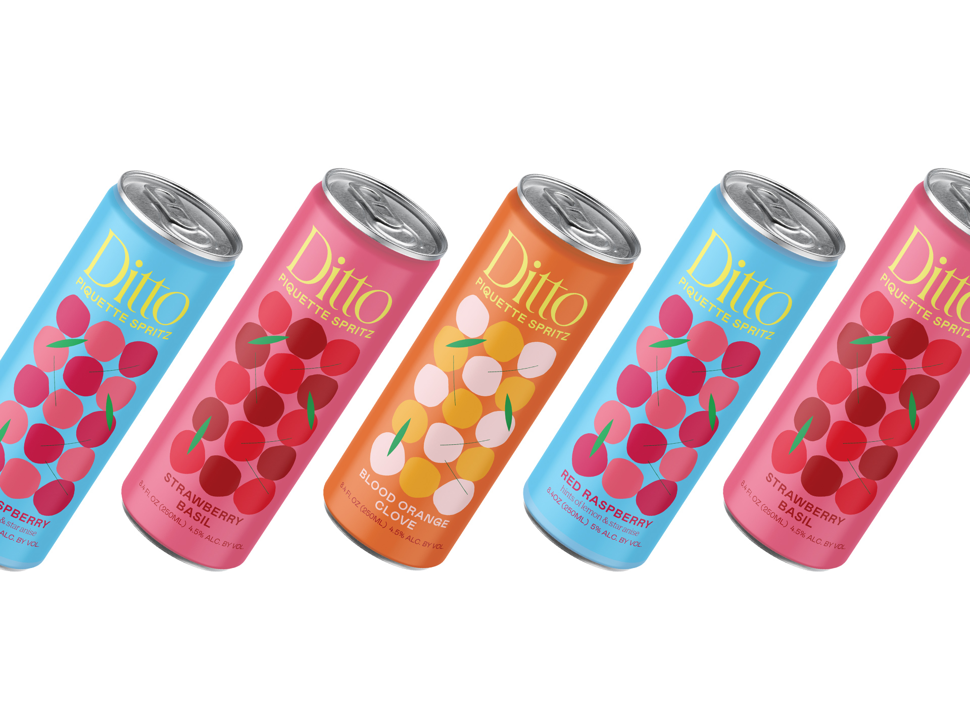 Ditto Piquette wine packaging designs by Buddy-Buddy.