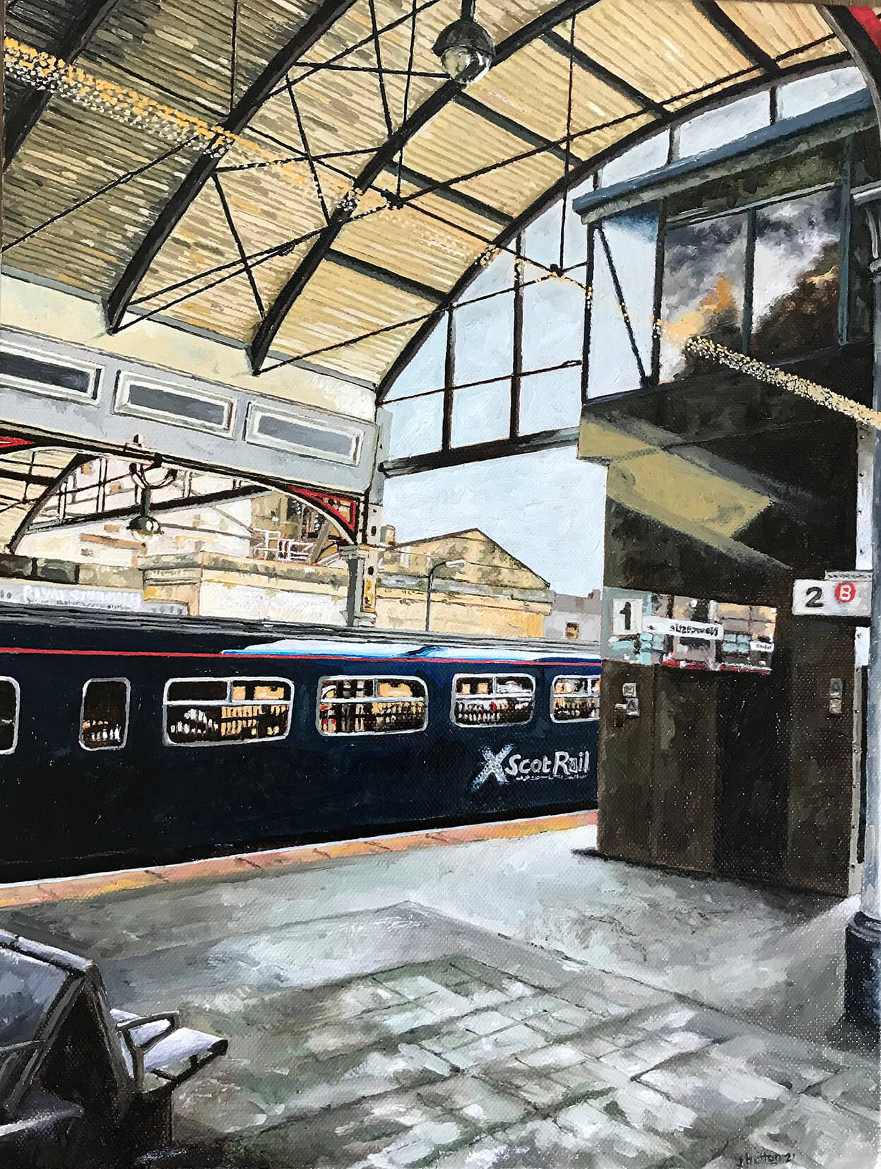 Crossing Lines — Newcastle, Oil on Canvas, 40 x 30 cm.