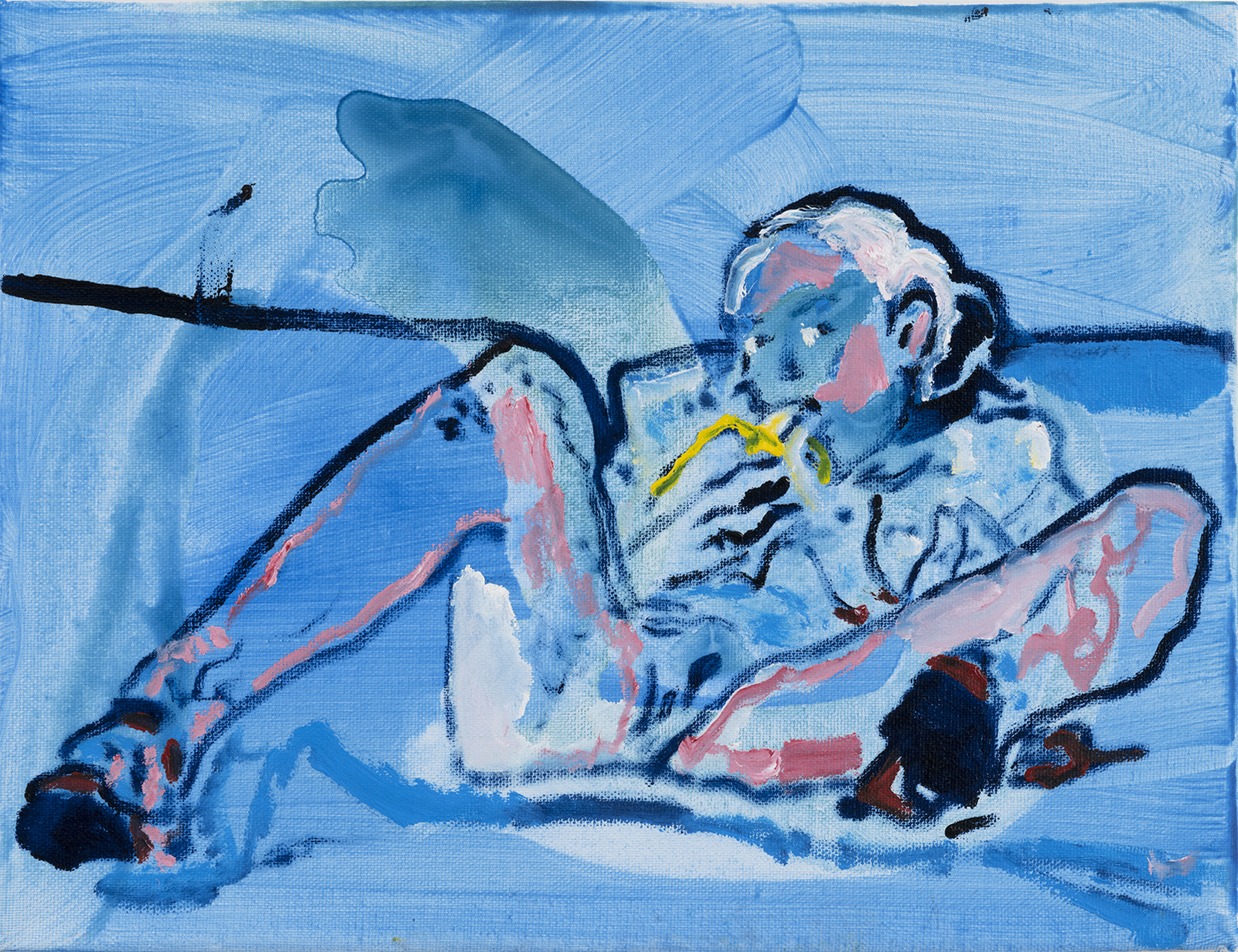 Self-portrait with Banana, 2018Oil and acrylic on canvas9 x 12 in.23 x 30.5 cm