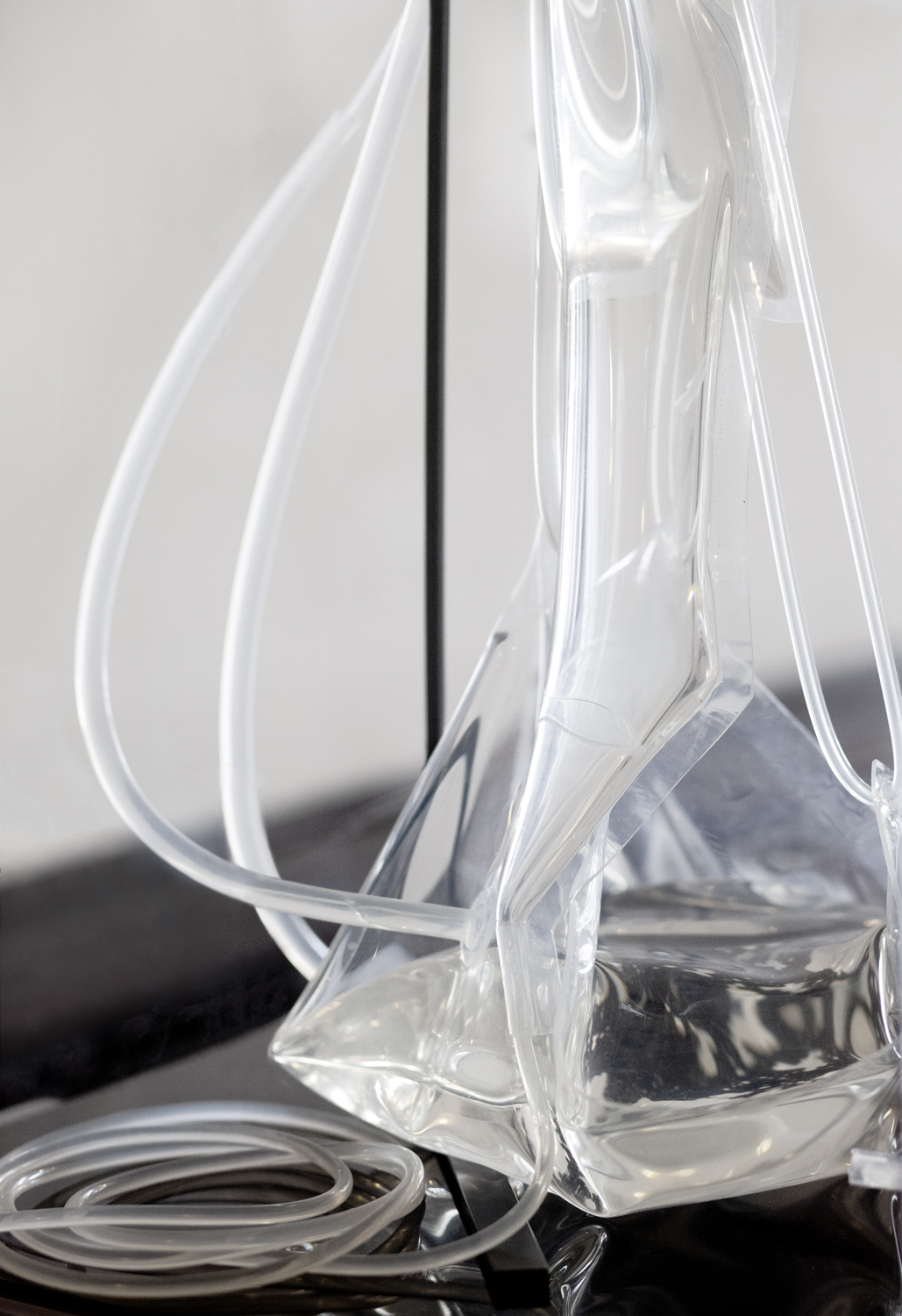 [Installation view: Antarctic Pavilion, 57th Venice Biennale, 2017.  Via self-assembly - Silicone, sodium acetate trihydrate, steel and bottled water.  Supported by the European Cultural Foundation]