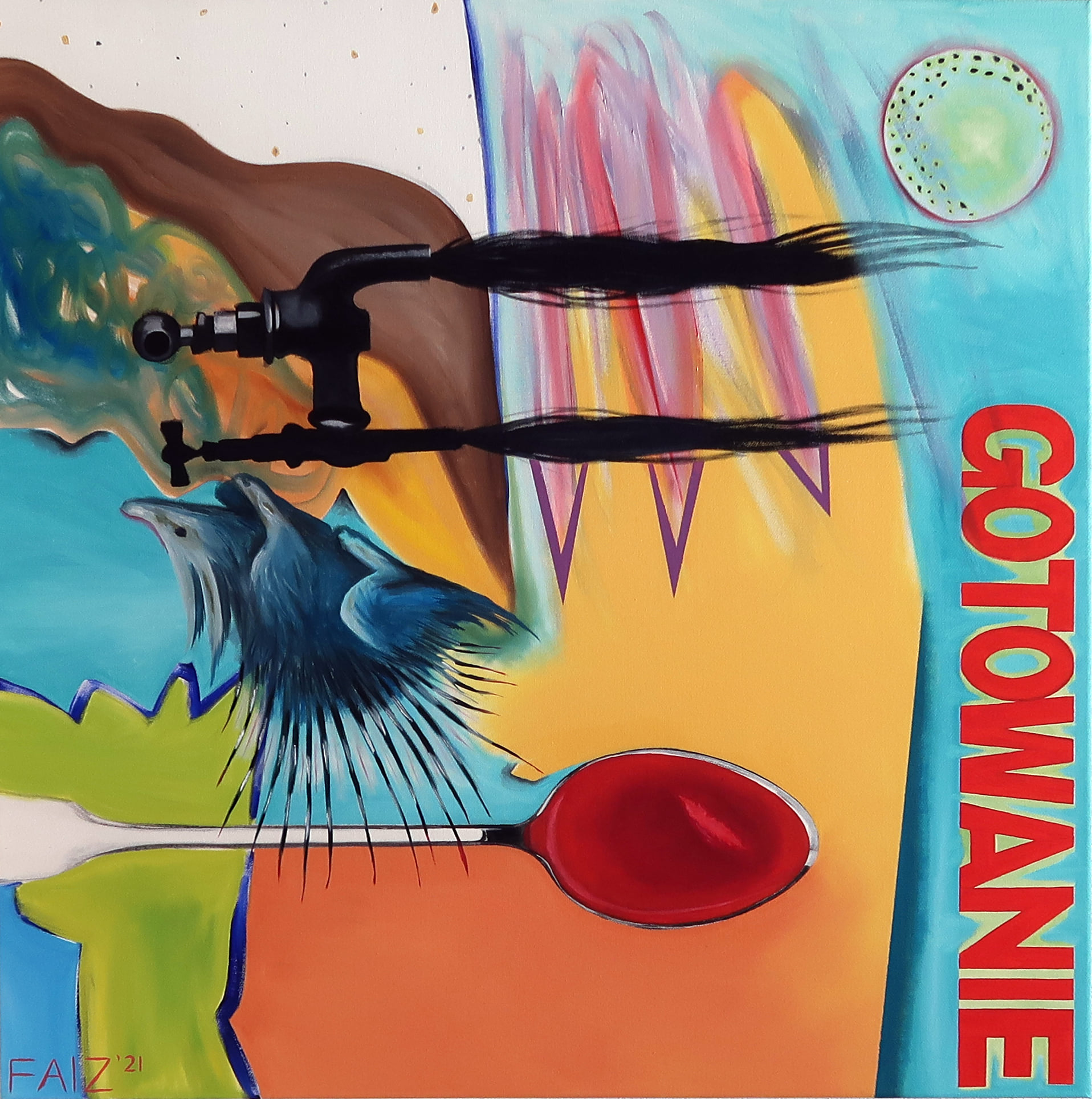 Transference, Animals in the Past Tense series, 2021, oil on canvas, 90 x 90cm