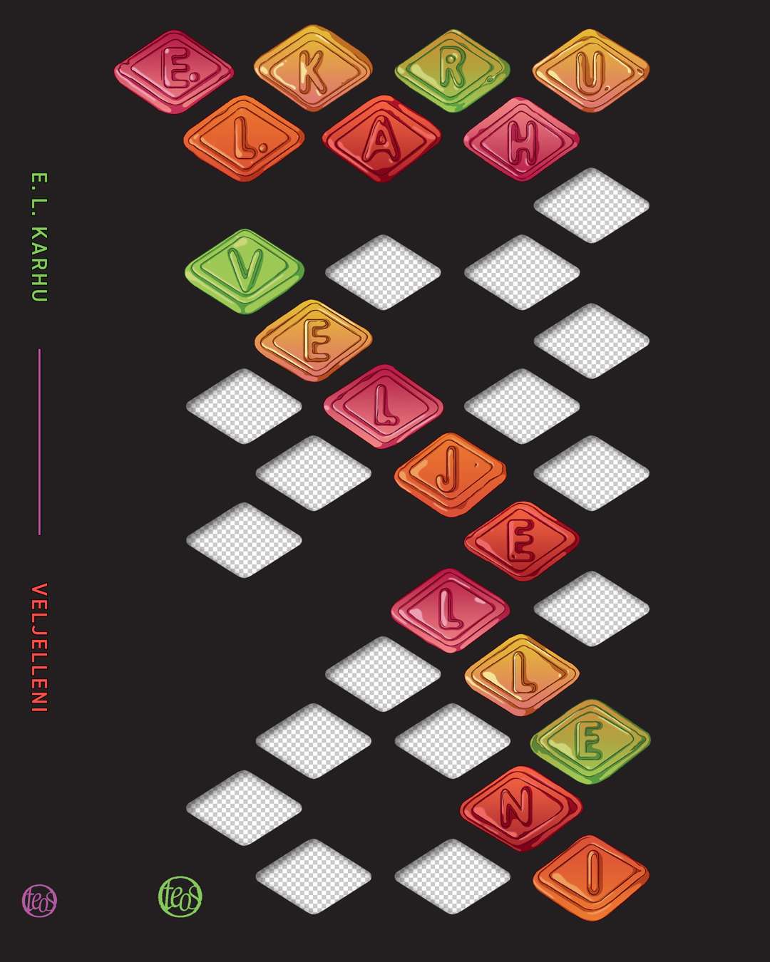 Veljelleni by E.L. Karhu, published by Teos. Outer cover with die cutting.