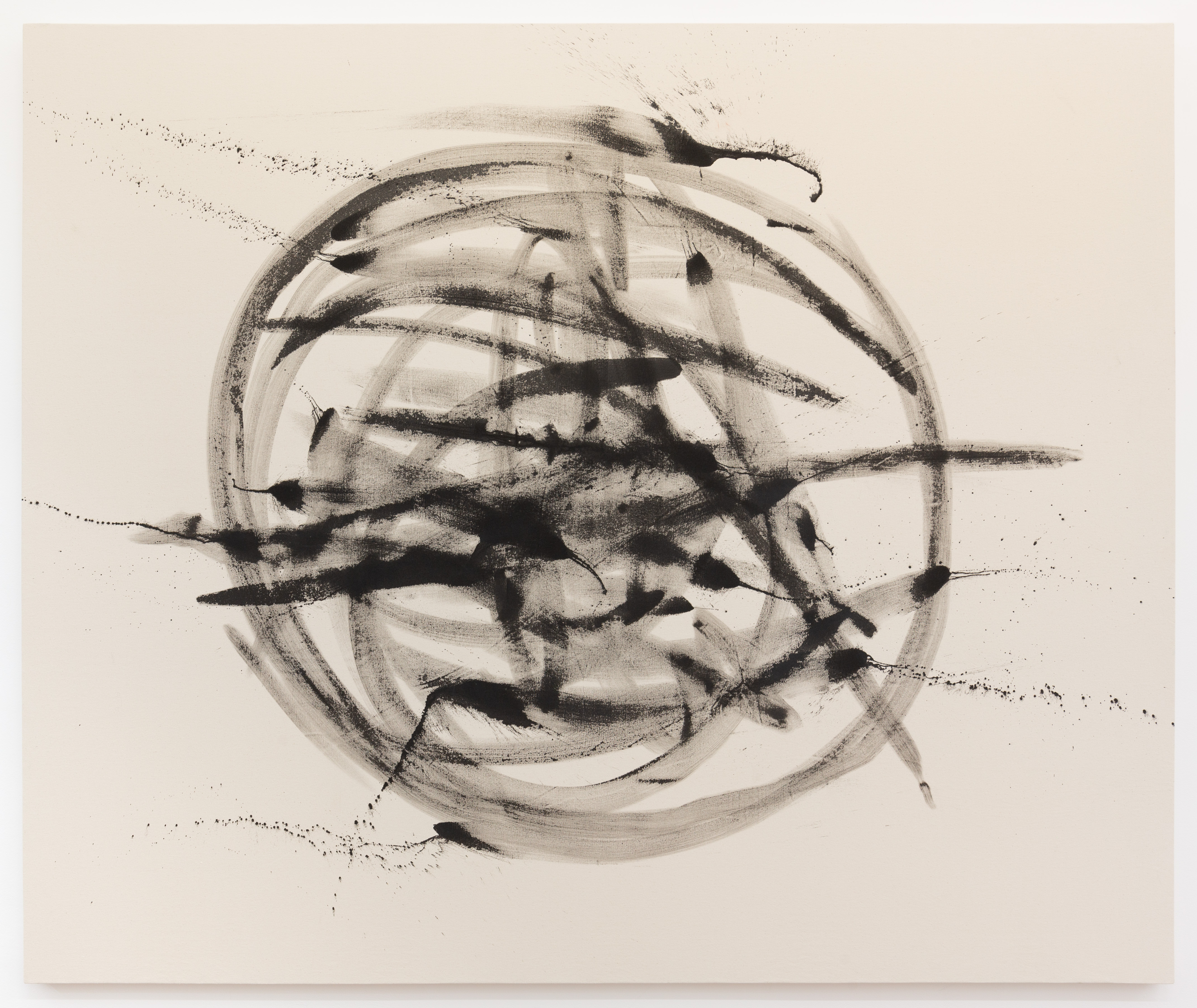 Emily Kraus, Twins 2.1, 2022, Sumi ink on canvas, 175 x 210 cm, (EK-010222)